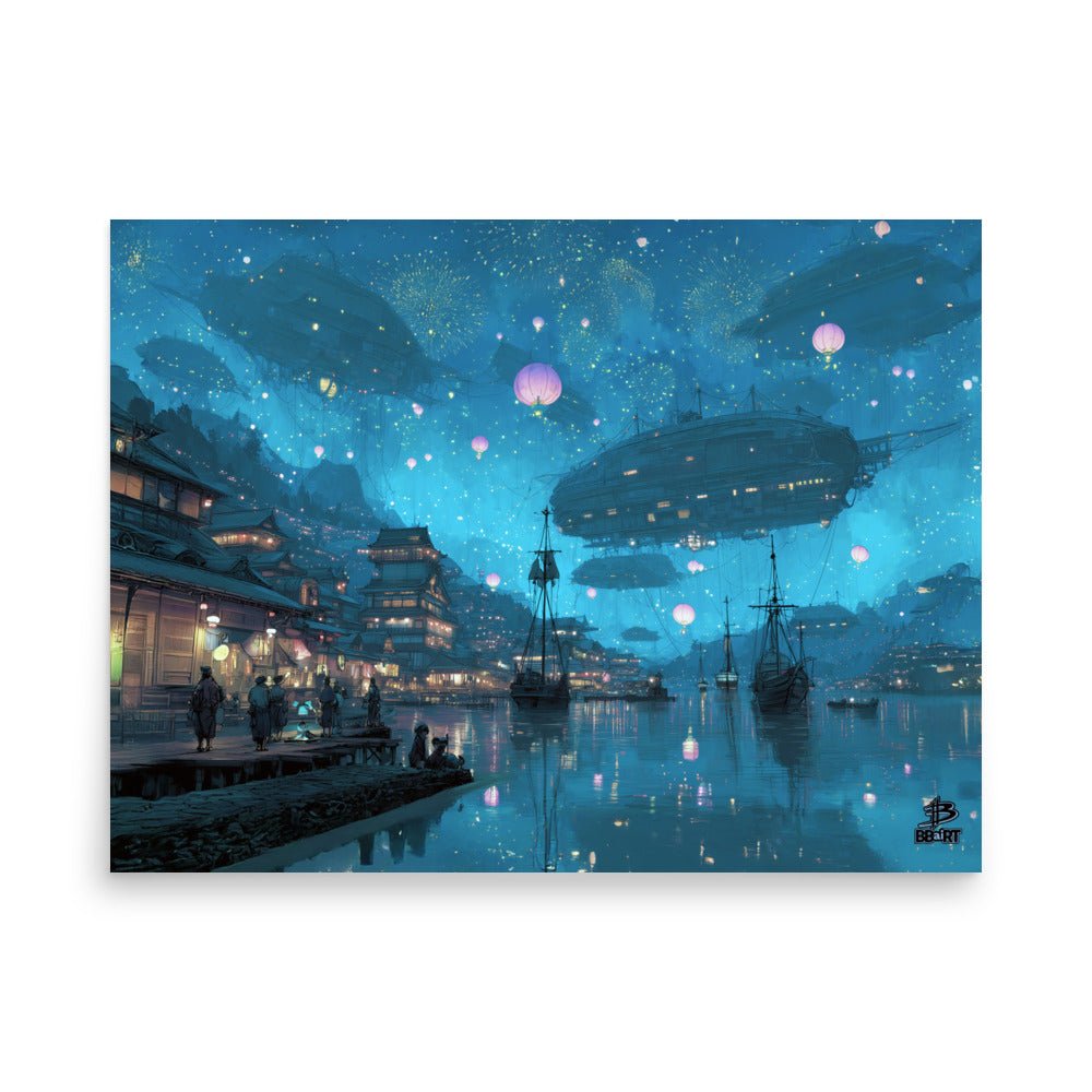 Skydrift Lantern Harbor – Photo Paper Poster - BBairt