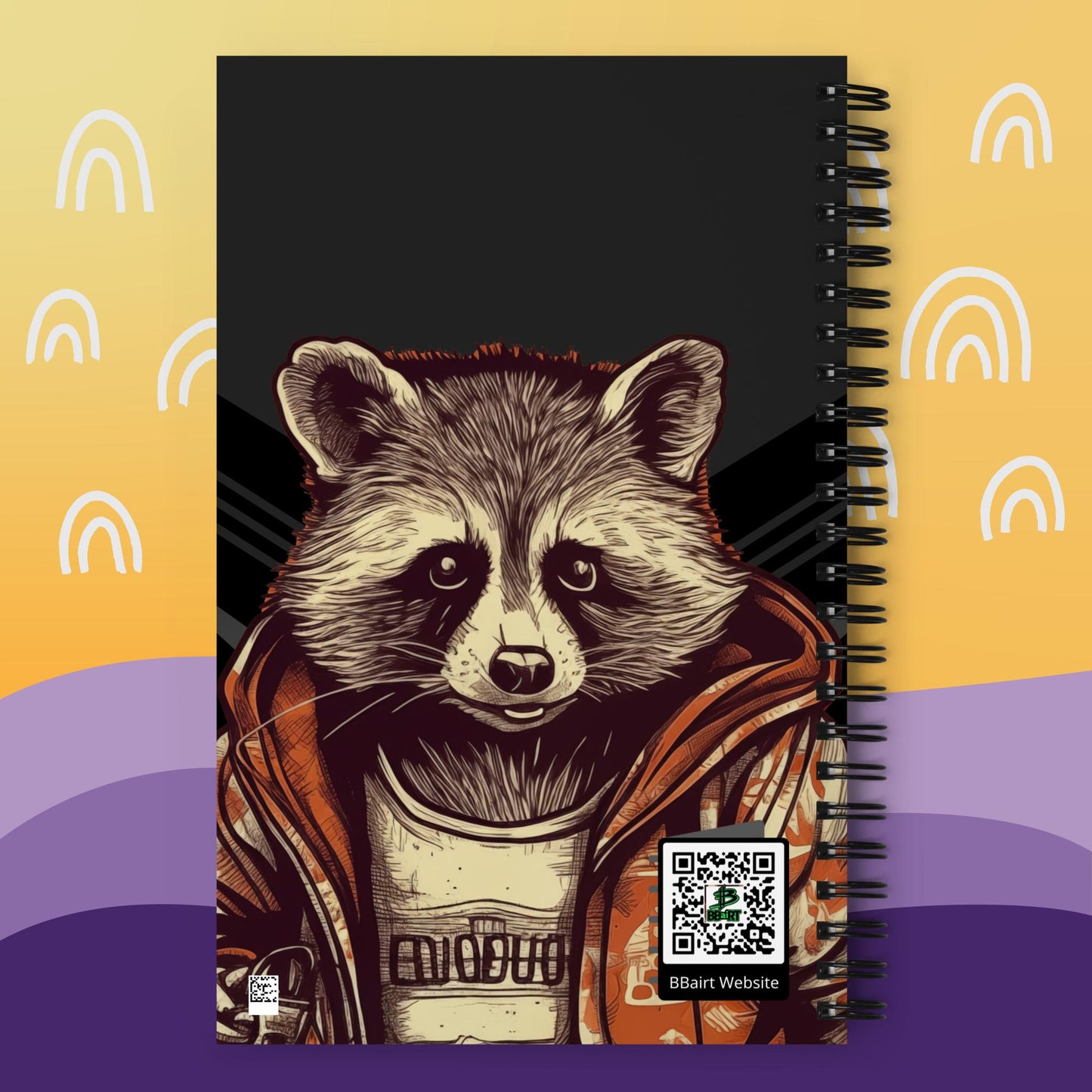 Sid the Retail Raccoon - Spiral notebook