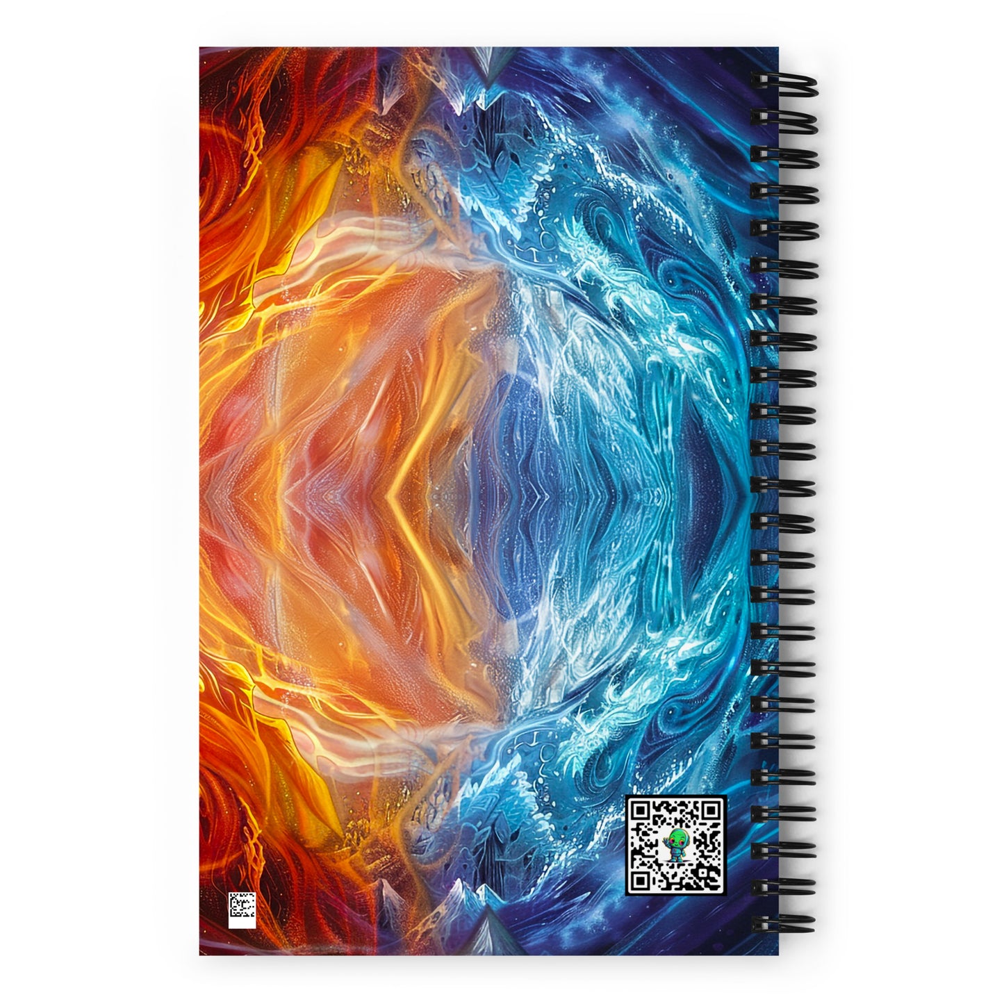 Equinox Harmony: Fire and Ice Guardians - Spiral notebook