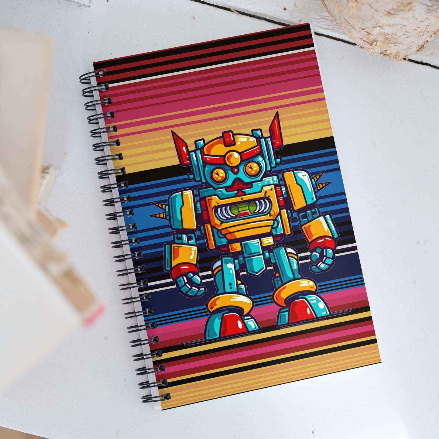 Robo-Warrior Vanguard - Spiral notebook