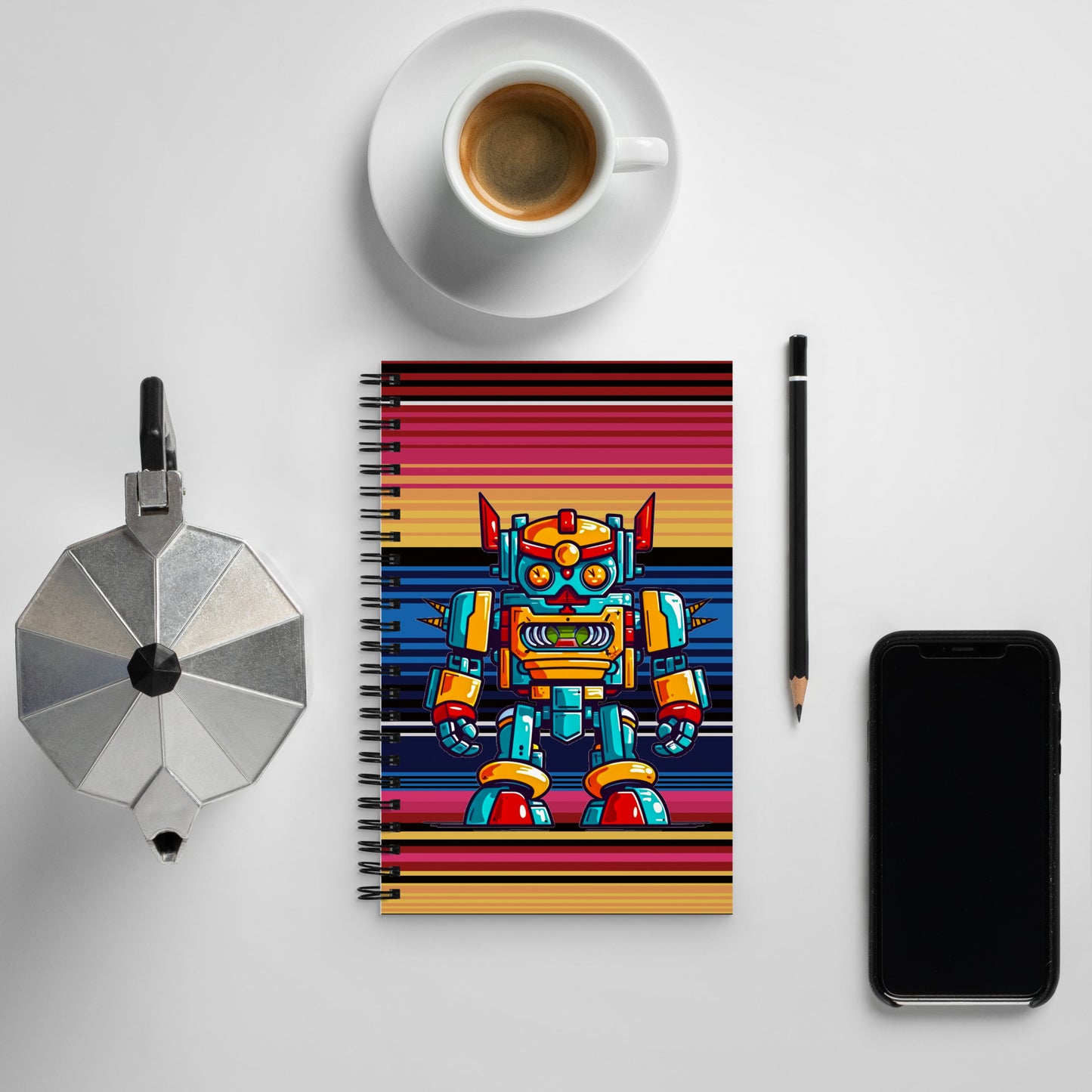 Robo-Warrior Vanguard - Spiral notebook