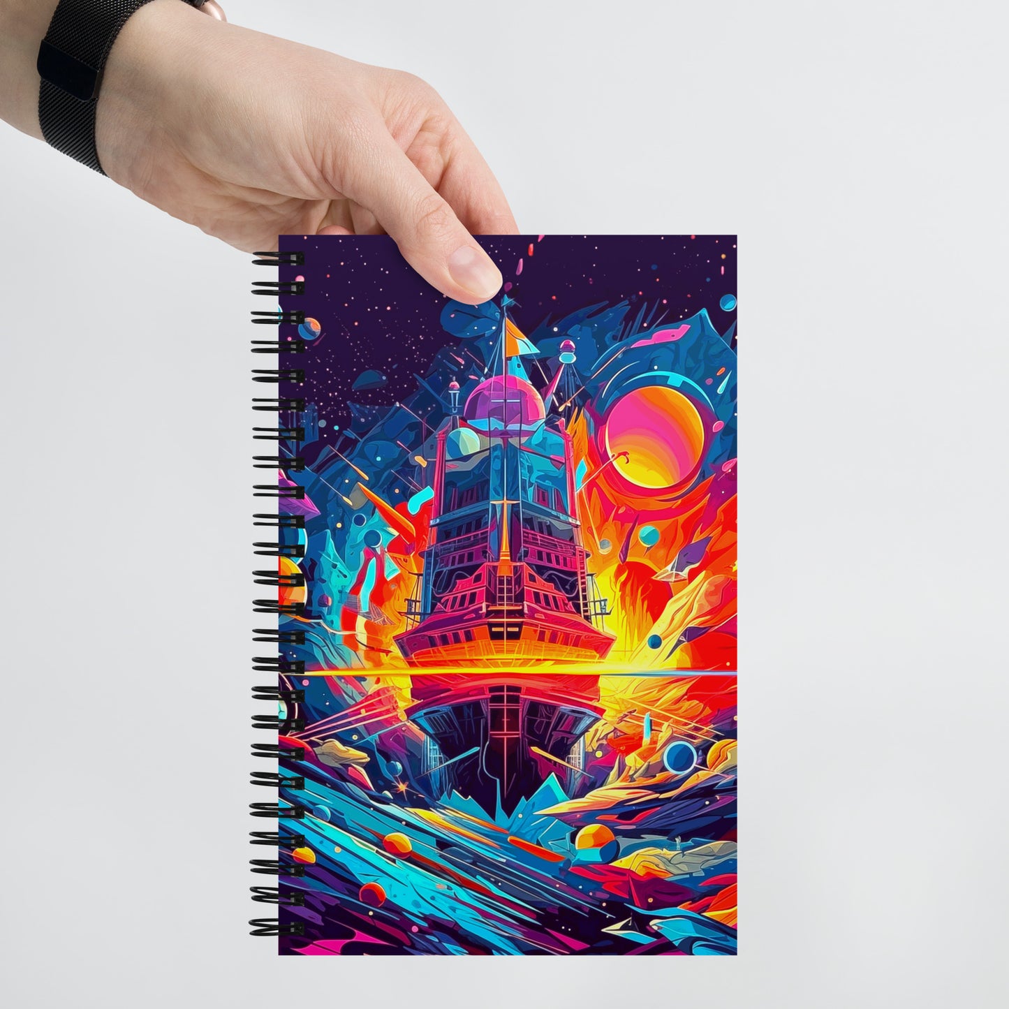 Pioneers of the Cubist Cosmos - Spiral notebook