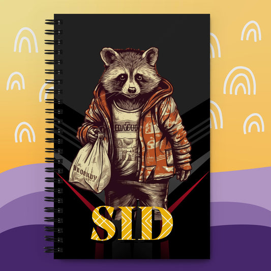 Sid the Retail Raccoon - Spiral notebook