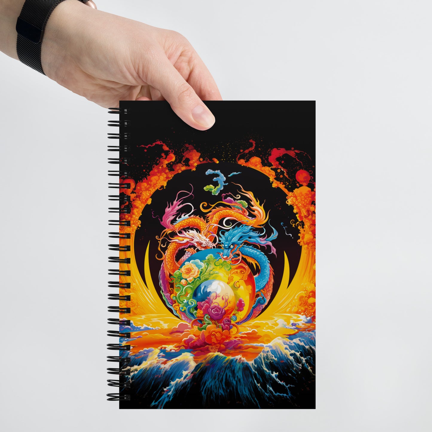 Eternal Harmony: Dual Dragon Spiral Notebook