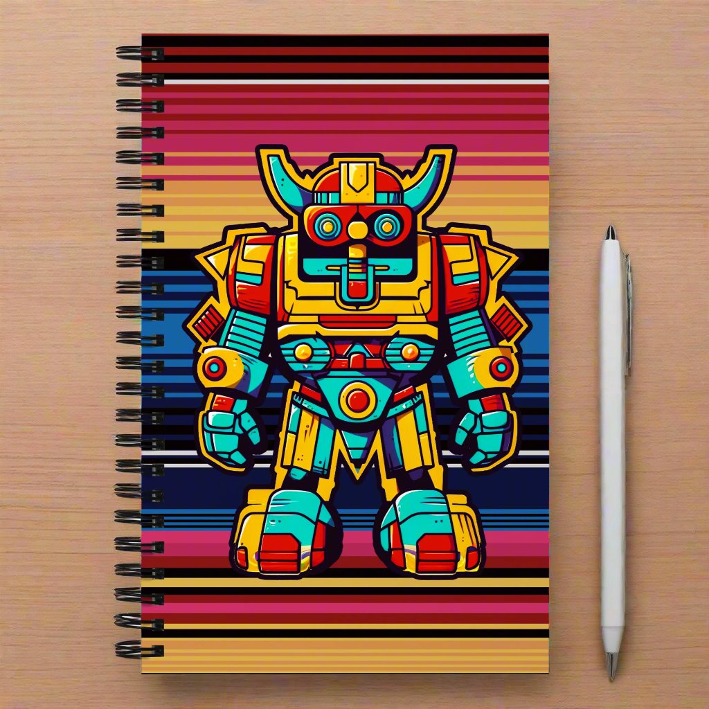 Mech Bushido Guardian - Spiral notebook