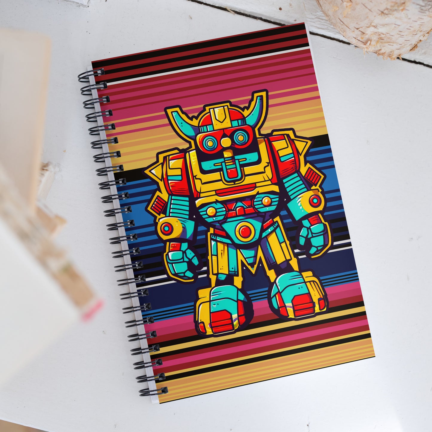 Mech Bushido Guardian - Spiral notebook