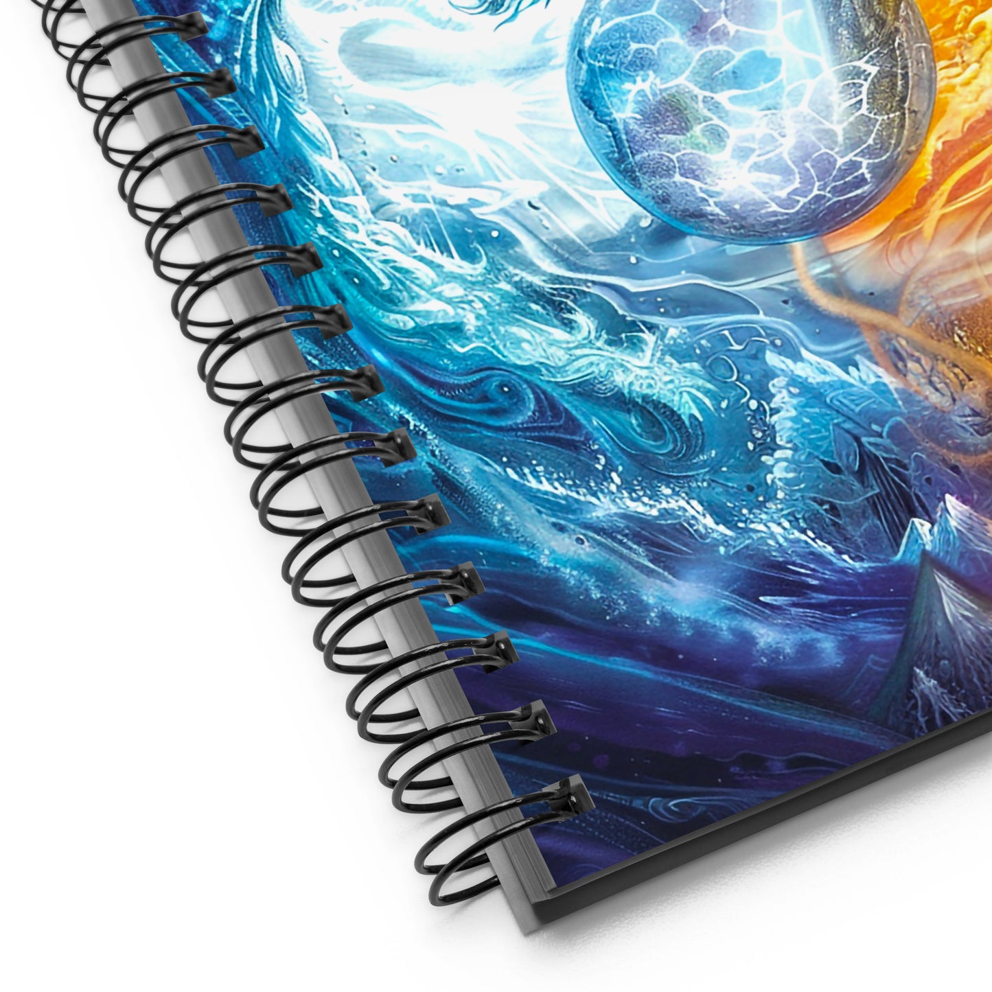 Equinox Harmony: Fire and Ice Guardians - Spiral notebook