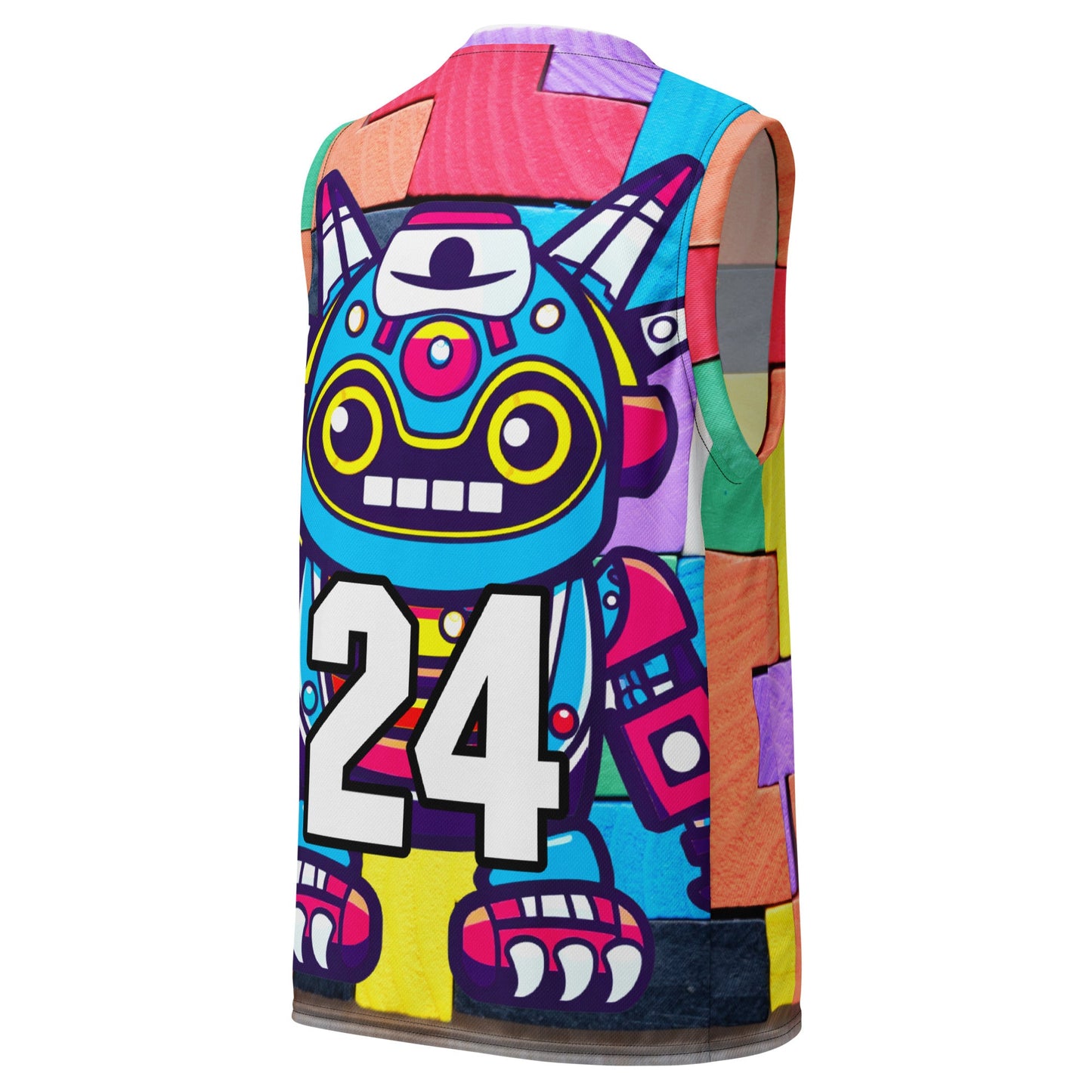 Techno Guardian - Recycled unisex basketball jersey - Block Fusion Colorway - BBairt