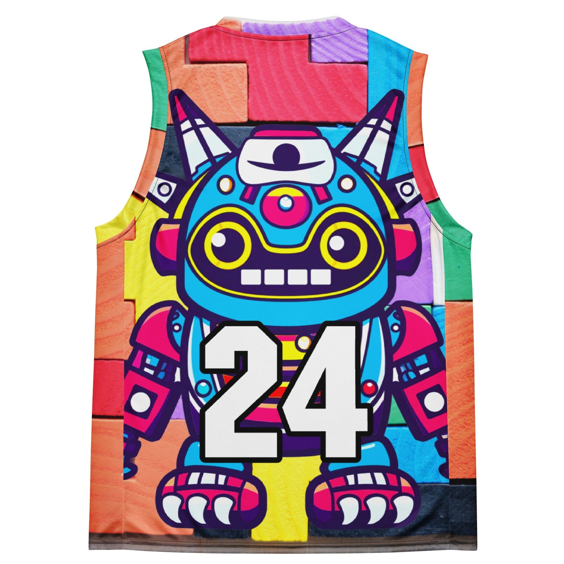 Techno Guardian - Recycled unisex basketball jersey - Block Fusion Colorway - BBairt