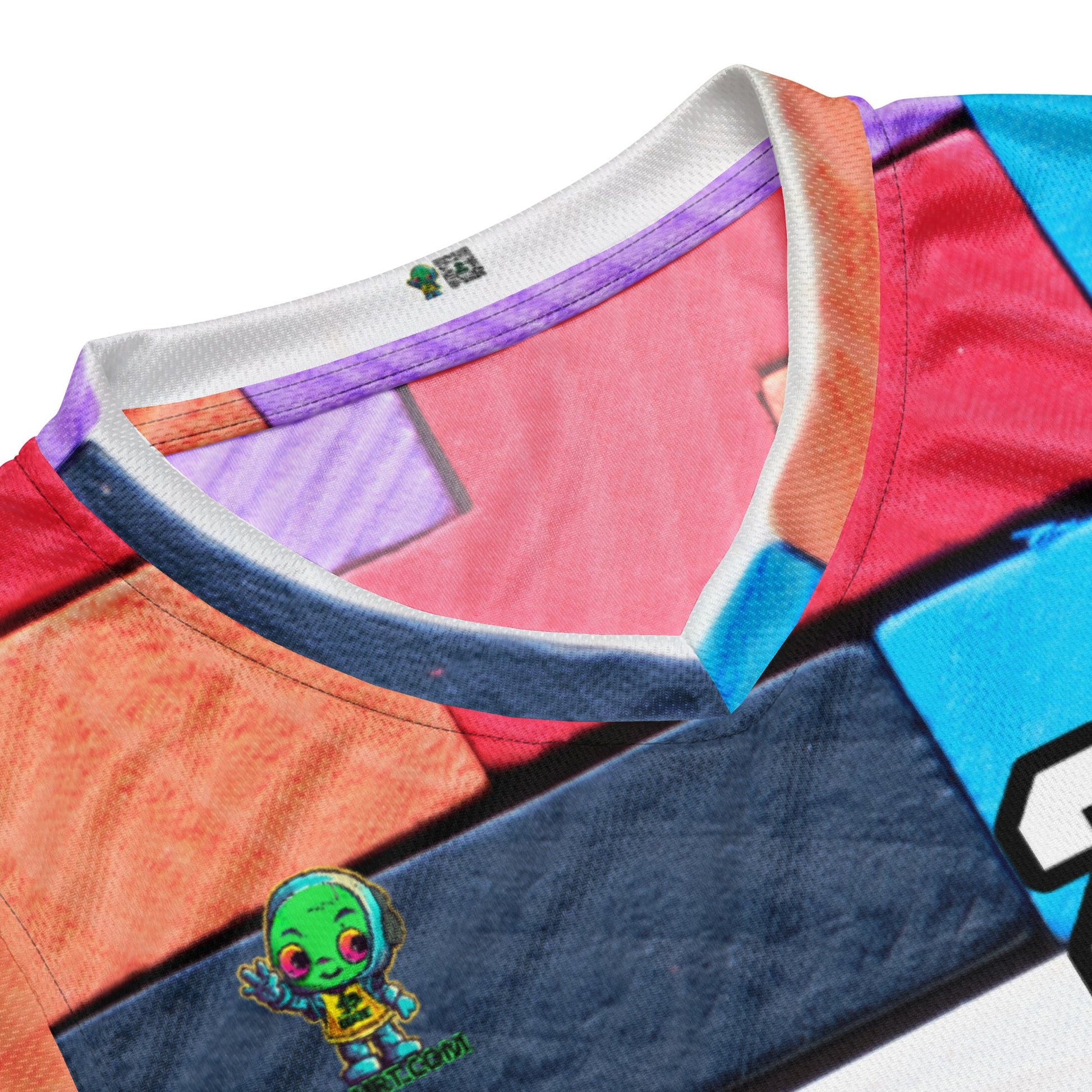 Techno Guardian - Recycled unisex basketball jersey - Block Fusion Colorway - BBairt