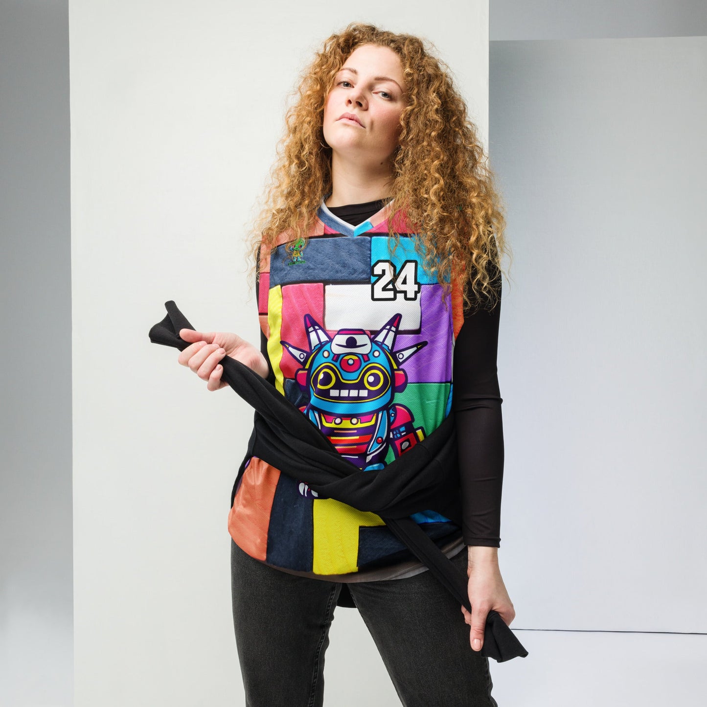 Techno Guardian - Recycled unisex basketball jersey - Block Fusion Colorway - BBairt