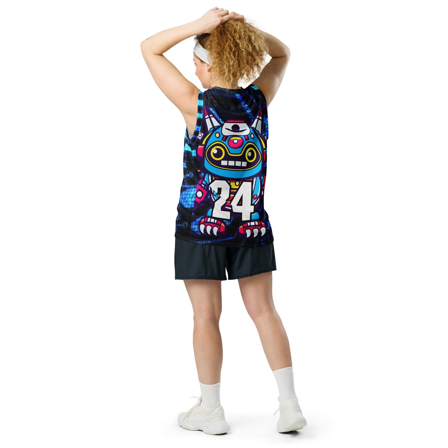 Techno Guardian - Recycled unisex basketball jersey - Digital Pulse Colorway - BBairt