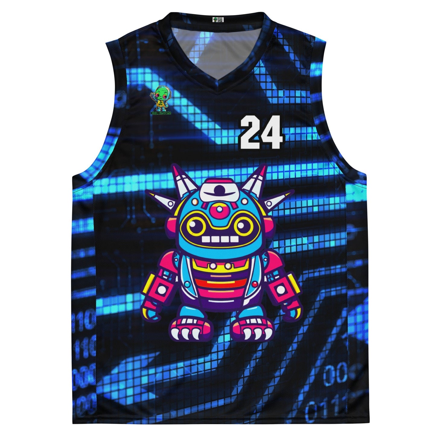 Techno Guardian - Recycled unisex basketball jersey - Digital Pulse Colorway - BBairt