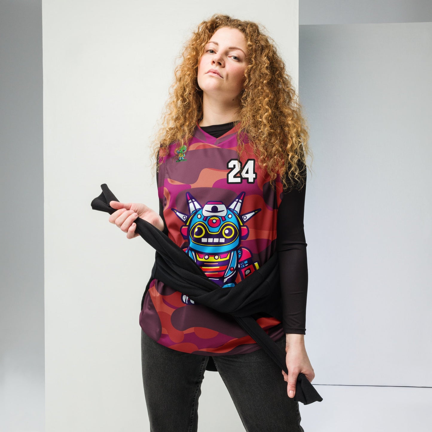 Techno Guardian - Recycled unisex basketball jersey - Inferno Camo Colorway - BBairt