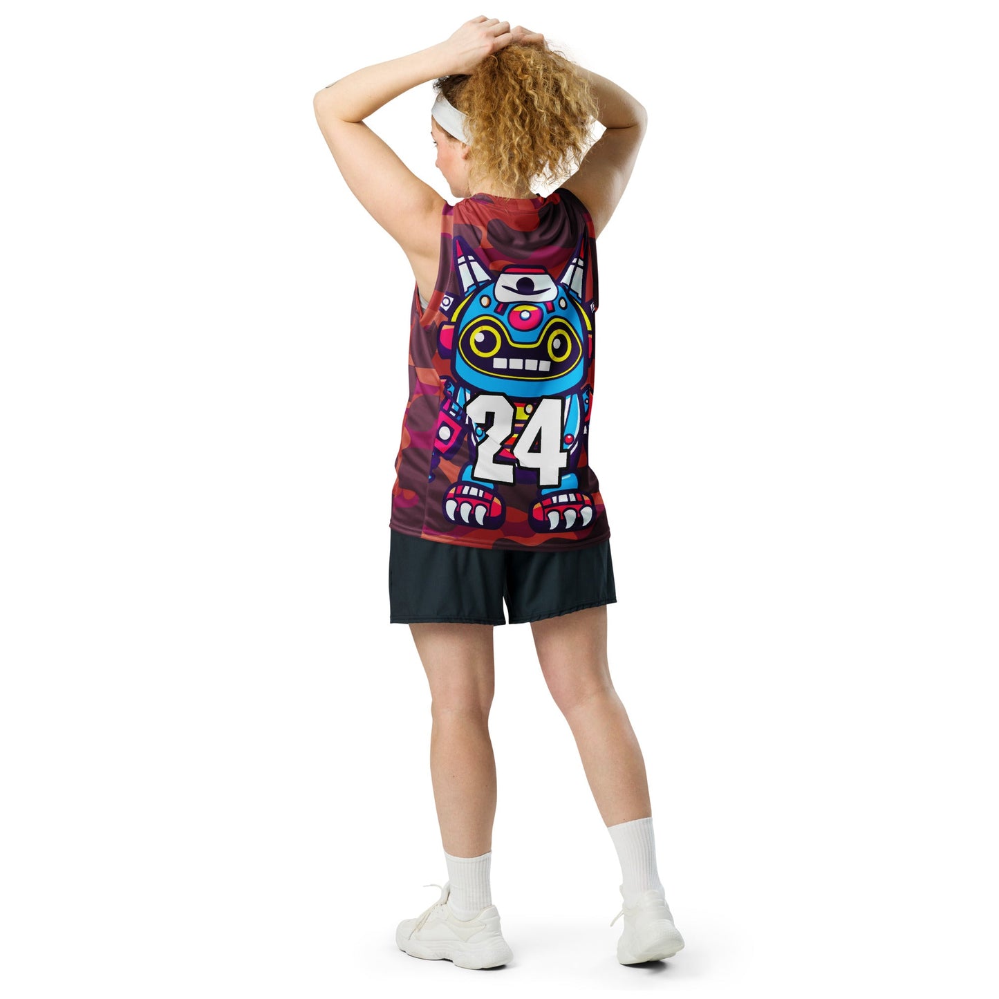 Techno Guardian - Recycled unisex basketball jersey - Inferno Camo Colorway - BBairt