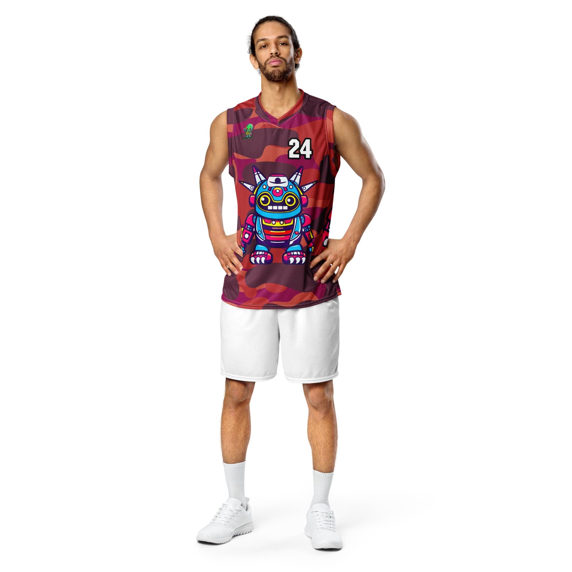 Techno Guardian - Recycled unisex basketball jersey - Inferno Camo Colorway - BBairt