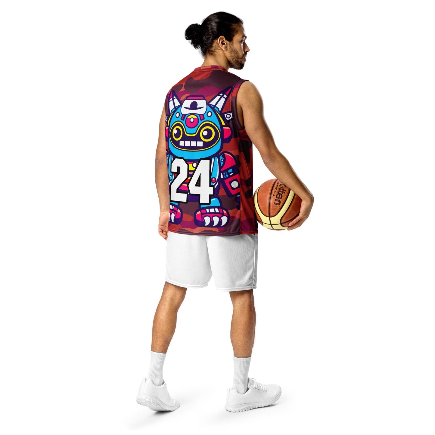 Techno Guardian - Recycled unisex basketball jersey - Inferno Camo Colorway - BBairt