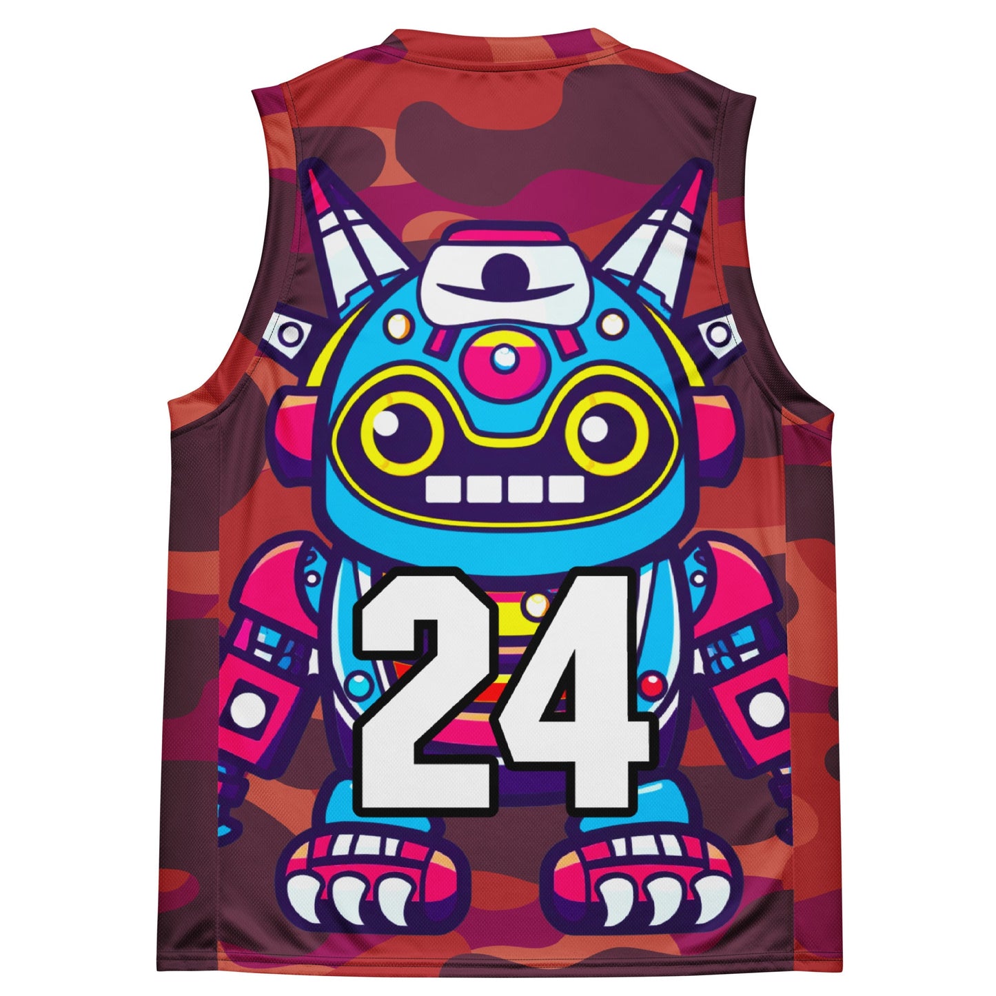Techno Guardian - Recycled unisex basketball jersey - Inferno Camo Colorway - BBairt