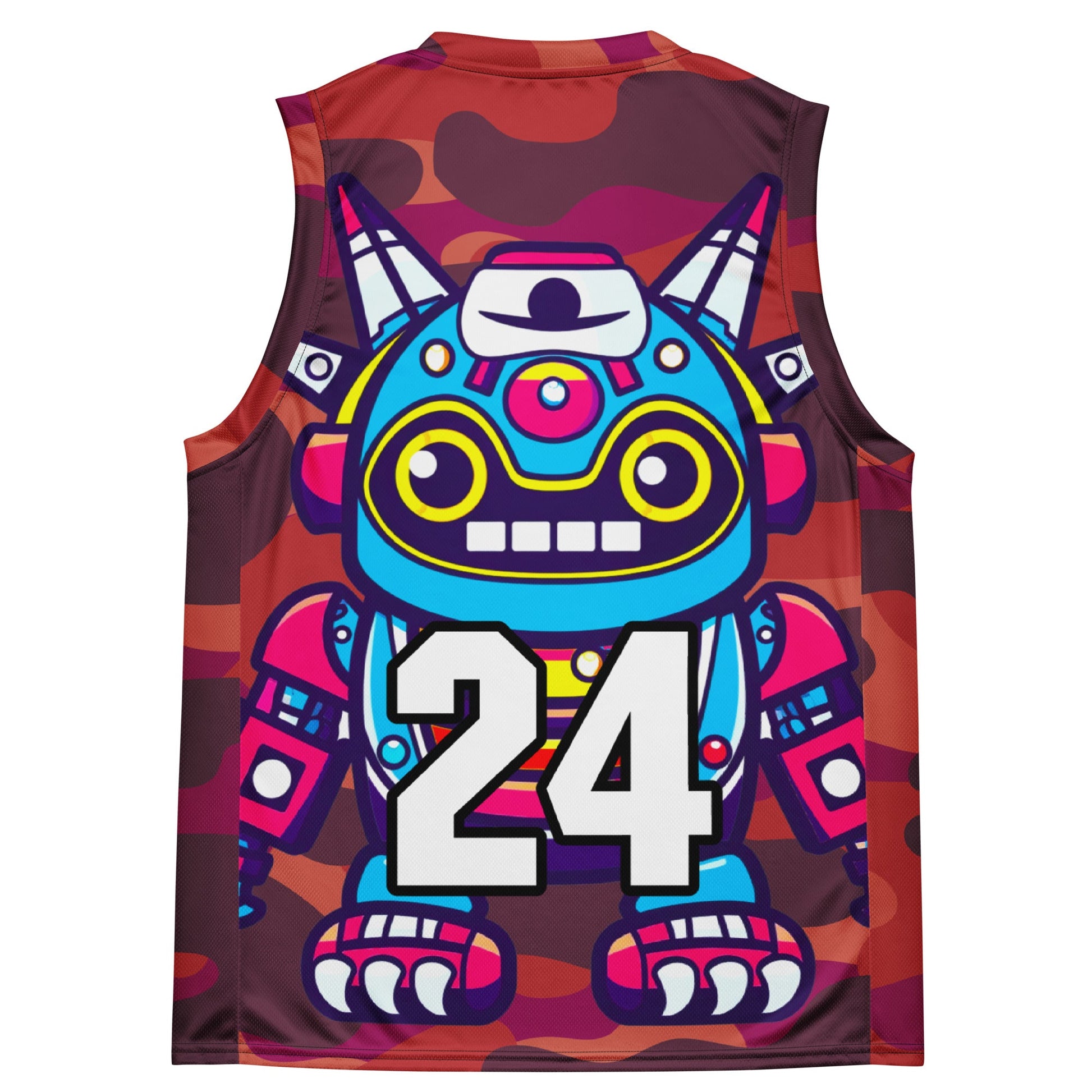 Techno Guardian - Recycled unisex basketball jersey - Inferno Camo Colorway - BBairt