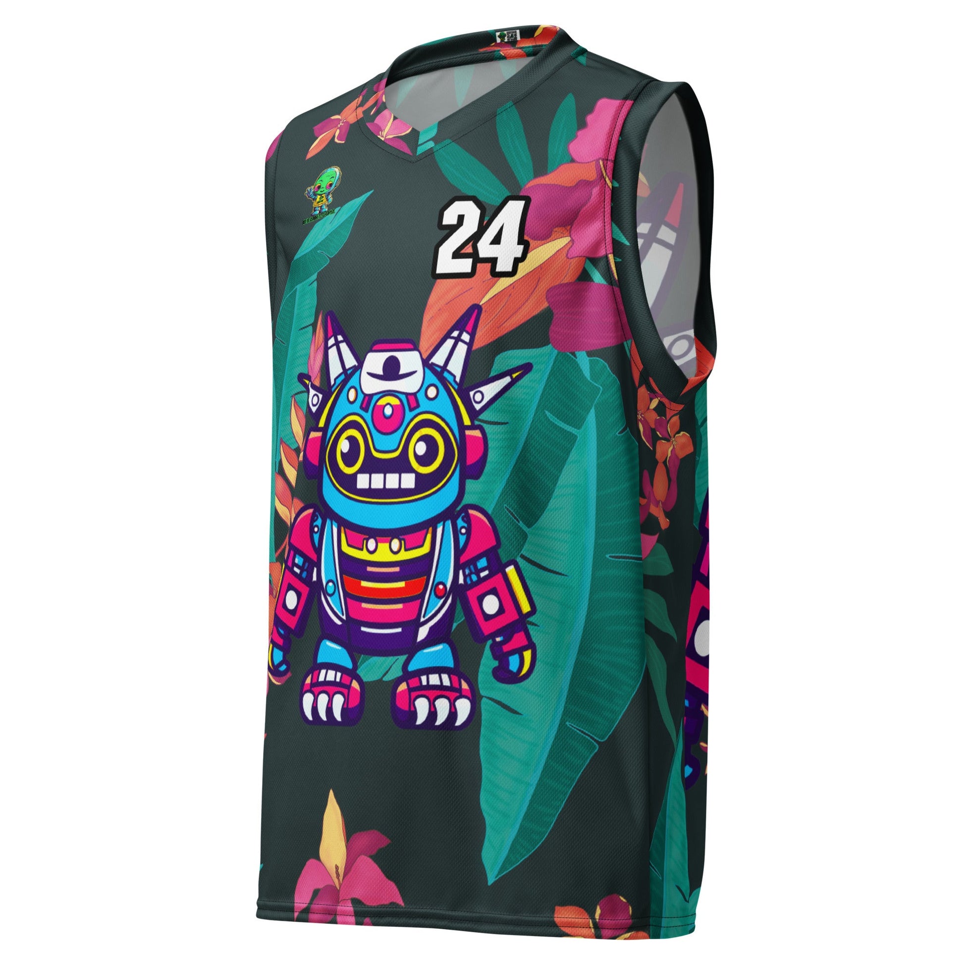 Techno Guardian - Recycled unisex basketball jersey - Midnight Jungle Colorway - BBairt