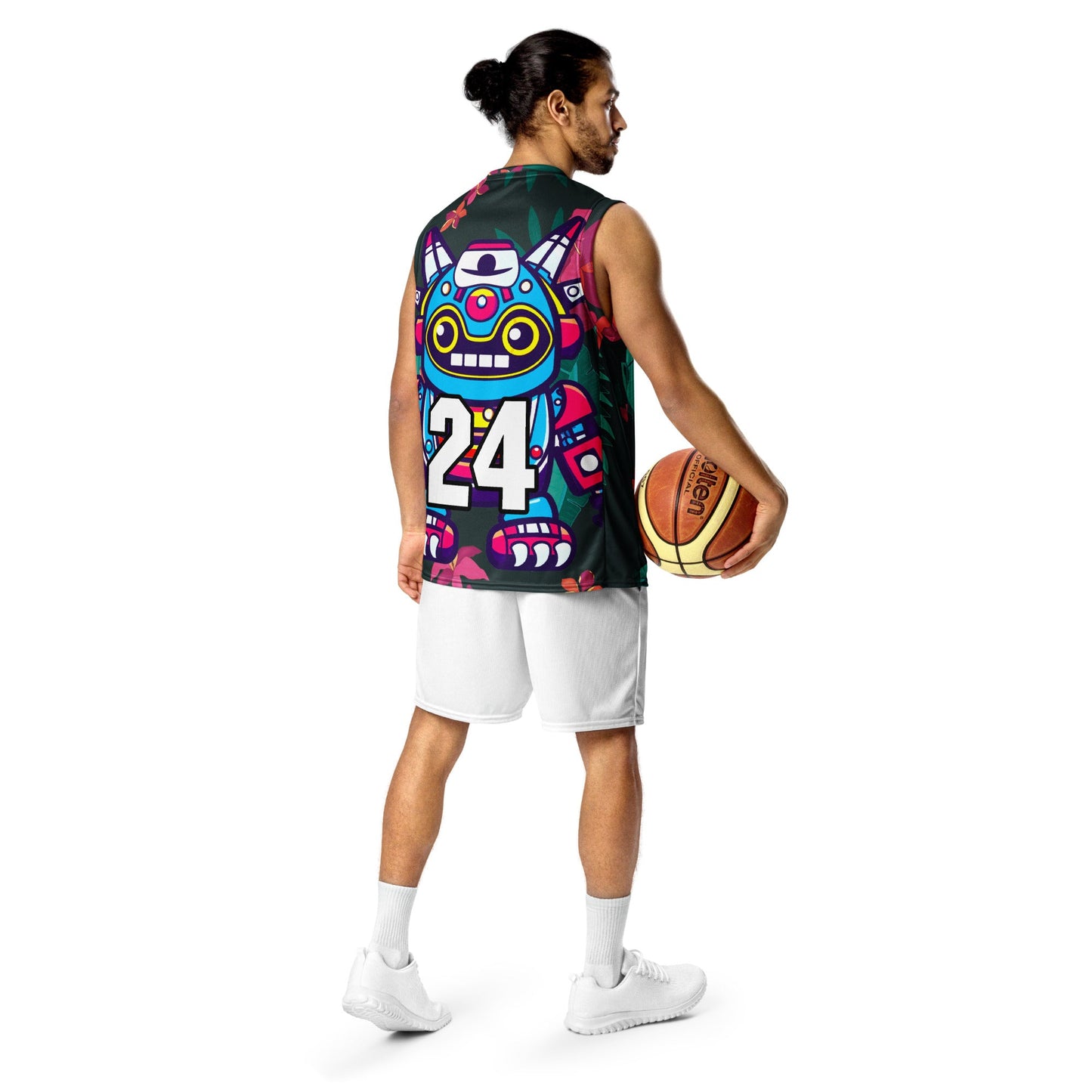 Techno Guardian - Recycled unisex basketball jersey - Midnight Jungle Colorway - BBairt