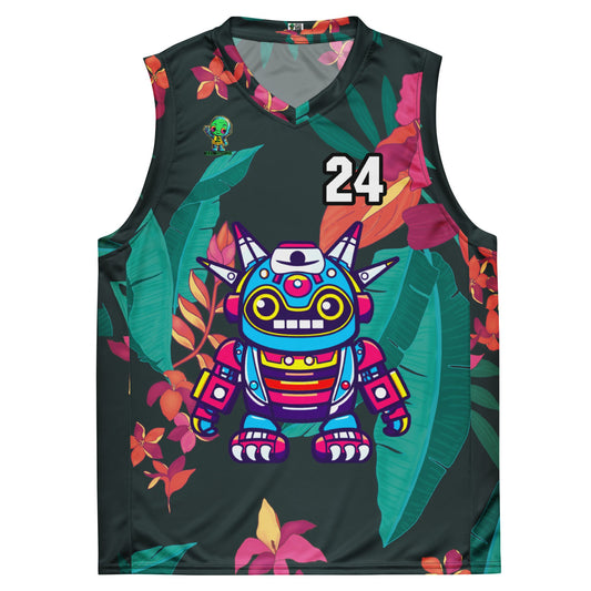 Techno Guardian - Recycled unisex basketball jersey - Midnight Jungle Colorway - BBairt