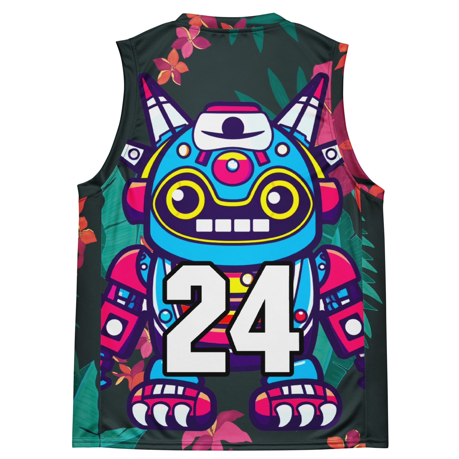 Techno Guardian - Recycled unisex basketball jersey - Midnight Jungle Colorway - BBairt