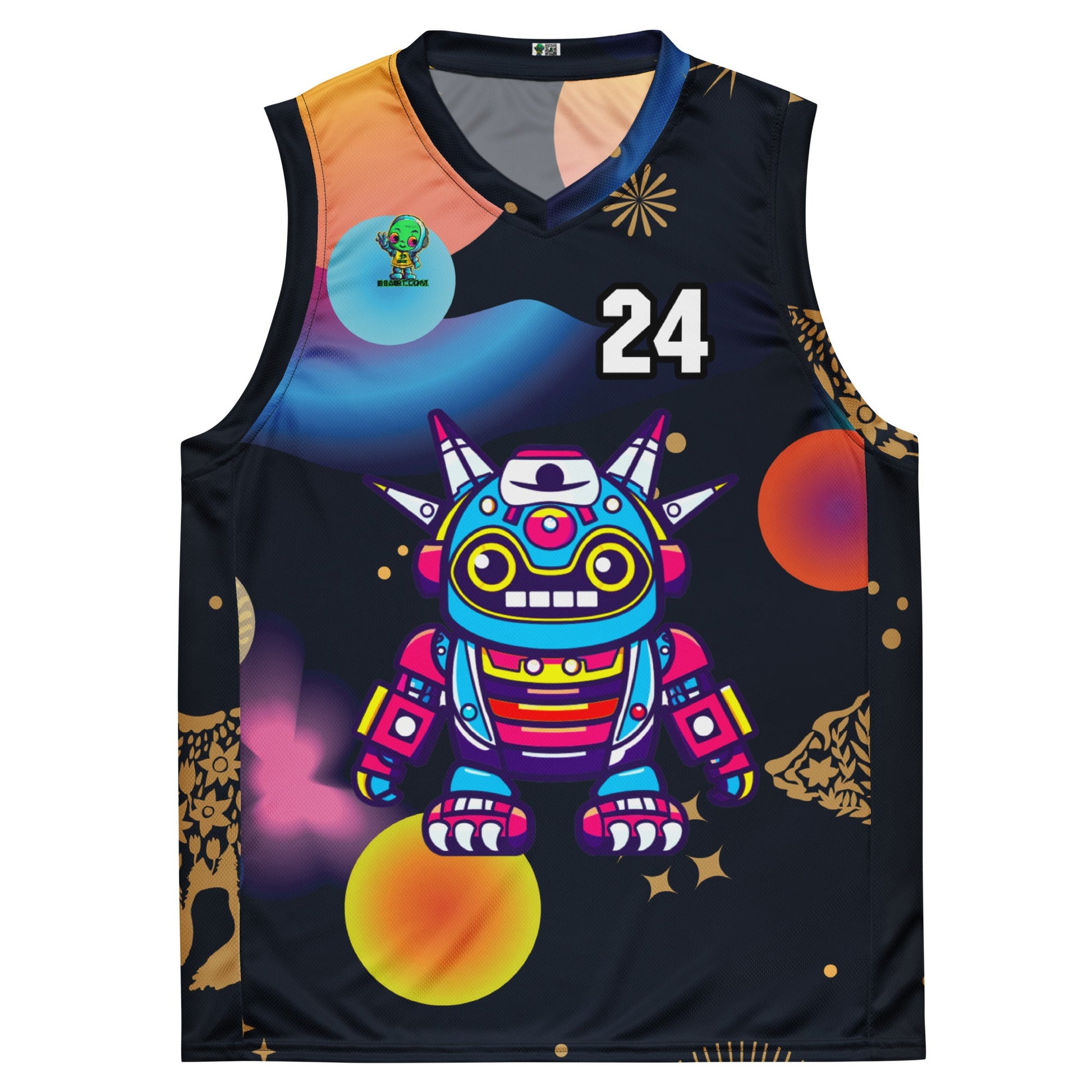 Techno Guardian - Recycled unisex basketball jersey - Nebula Night Colorway - BBairt