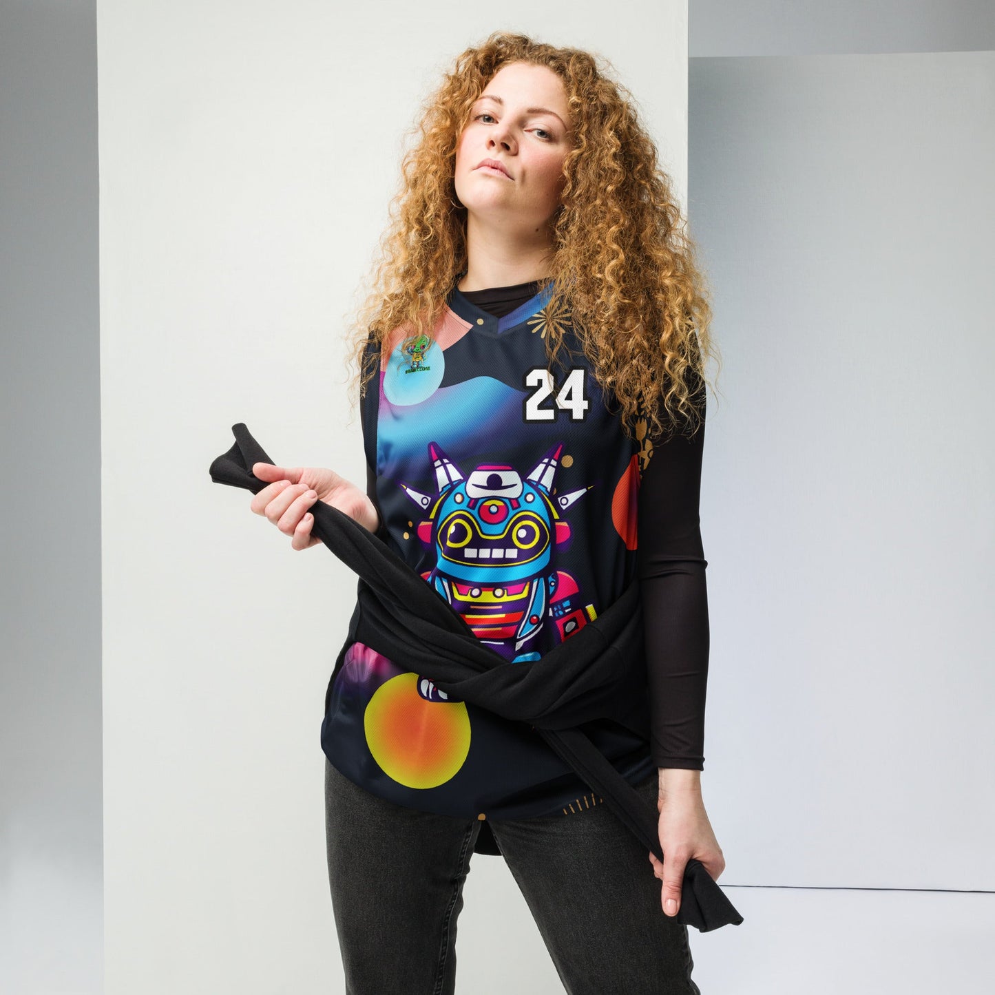 Techno Guardian - Recycled unisex basketball jersey - Nebula Night Colorway - BBairt