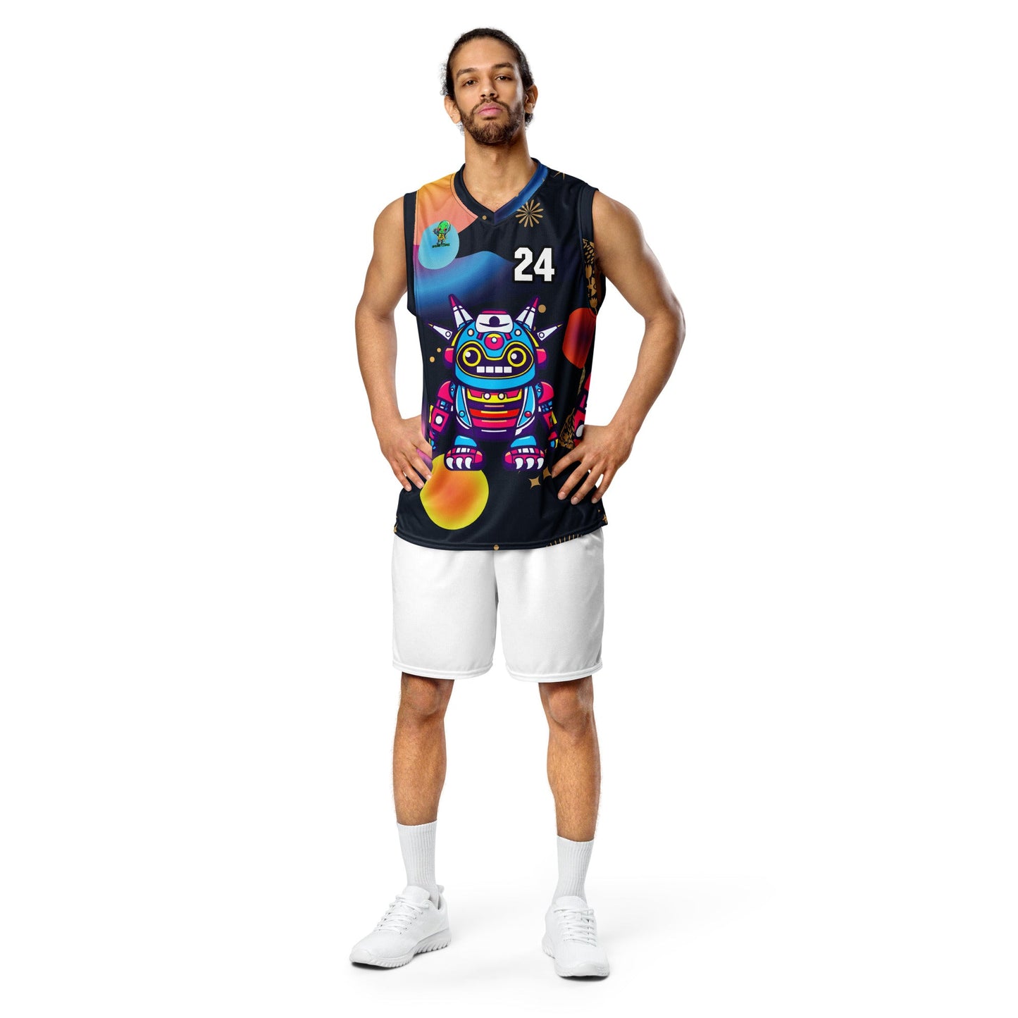 Techno Guardian - Recycled unisex basketball jersey - Nebula Night Colorway - BBairt