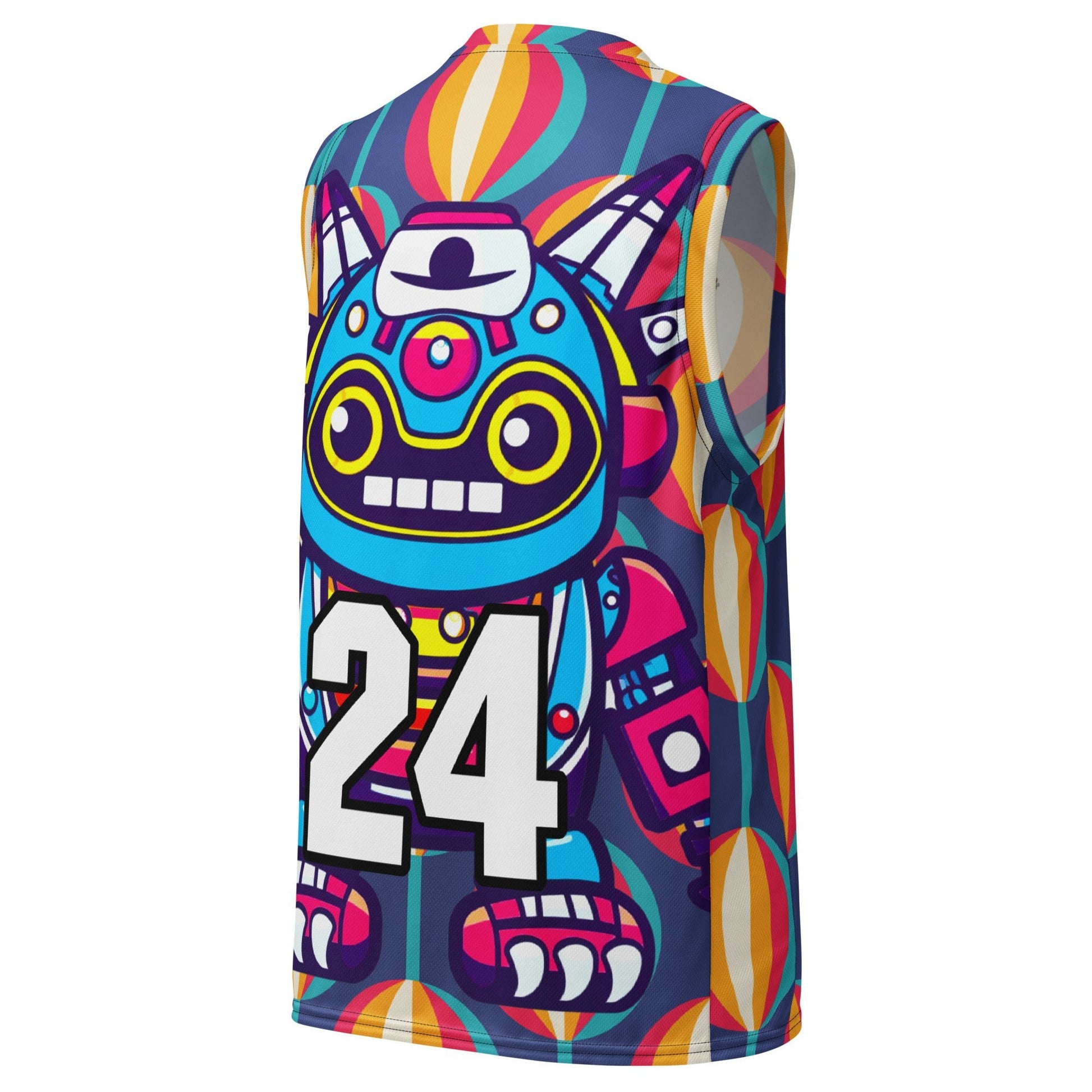 Techno Guardian - Recycled unisex basketball jersey - Retro Carnival Colorway - BBairt
