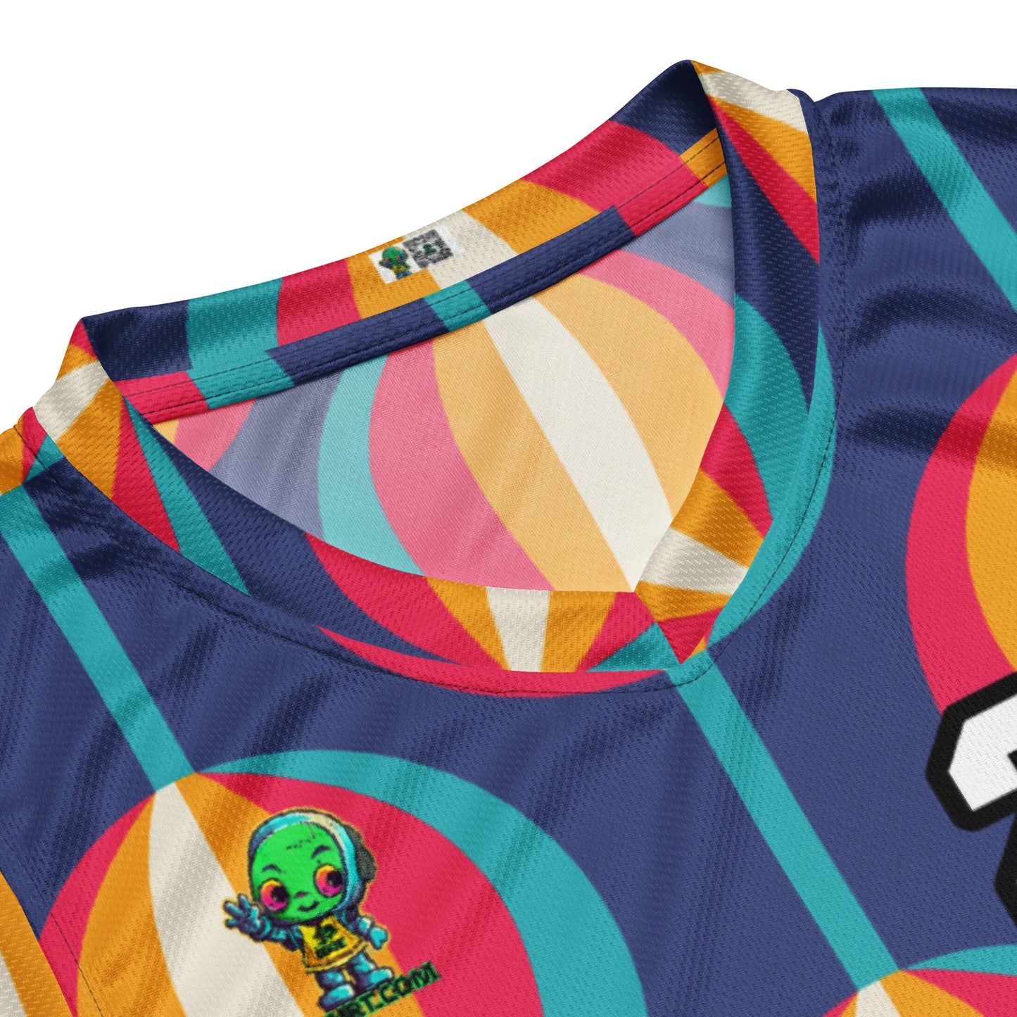 Techno Guardian - Recycled unisex basketball jersey - Retro Carnival Colorway - BBairt