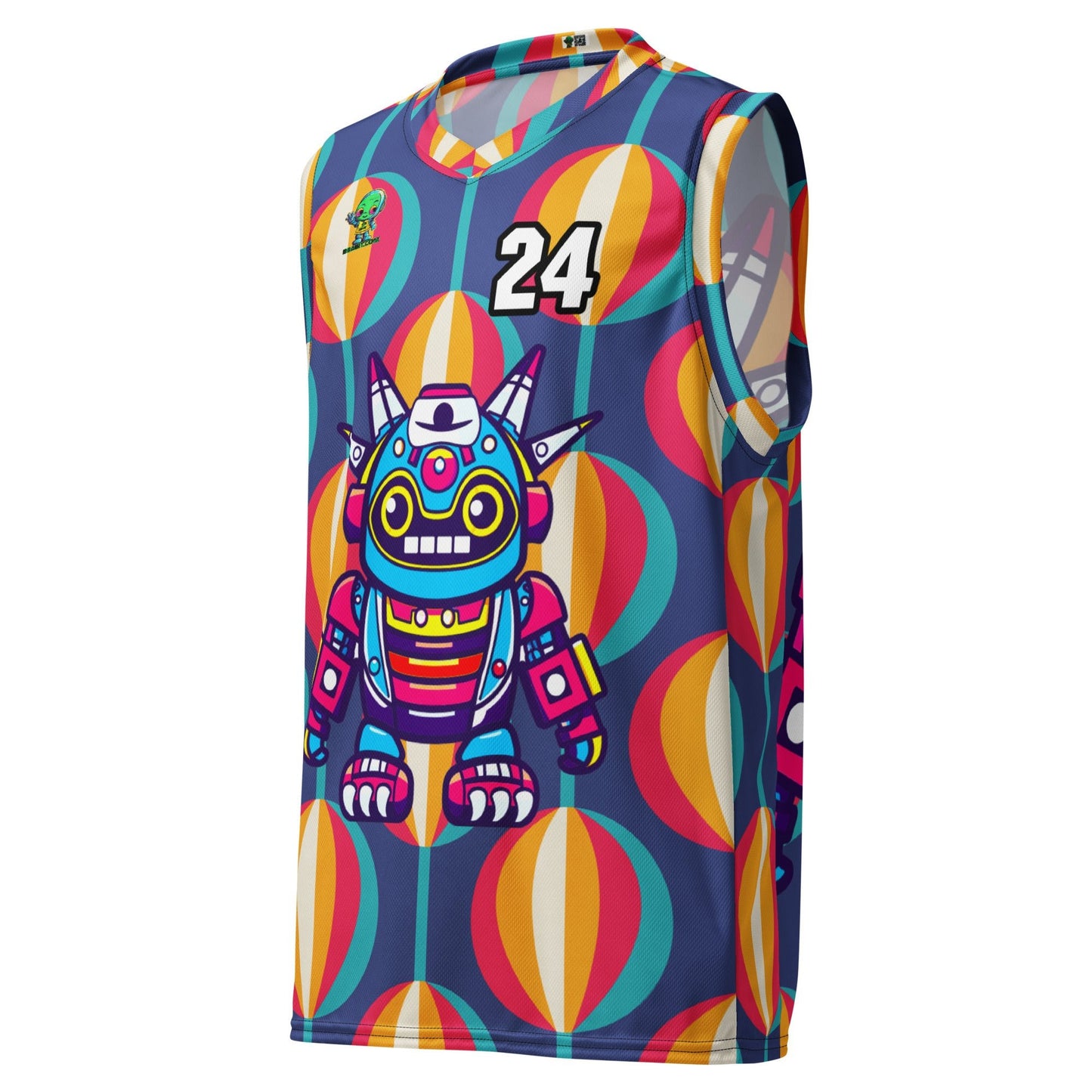 Techno Guardian - Recycled unisex basketball jersey - Retro Carnival Colorway - BBairt