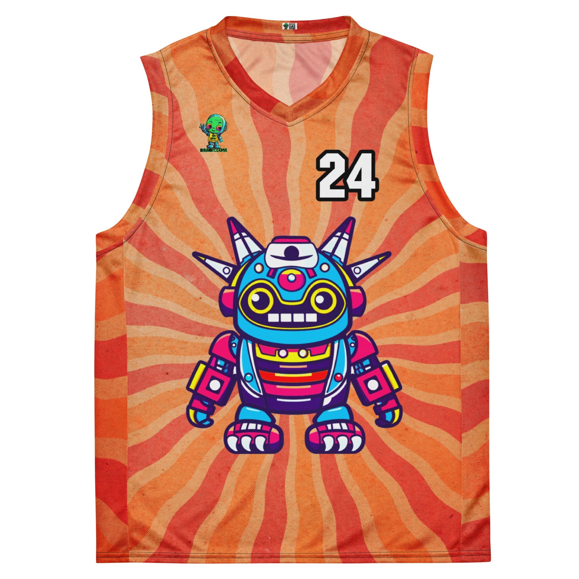 Techno Guardian - Recycled unisex basketball jersey - Solar Flare Colorway - BBairt