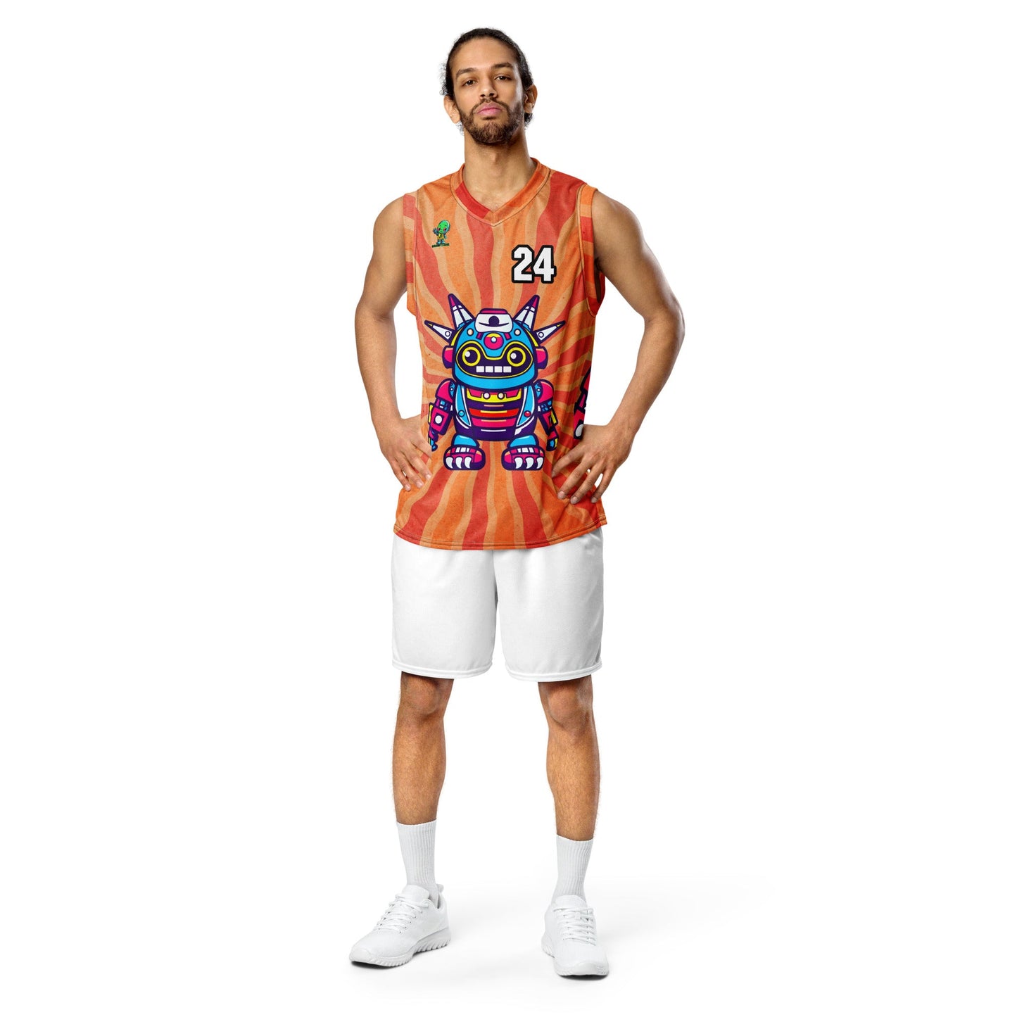 Techno Guardian - Recycled unisex basketball jersey - Solar Flare Colorway - BBairt