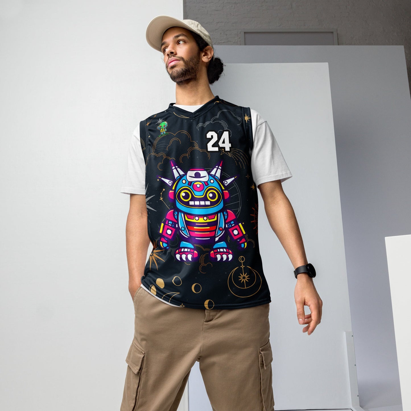 Techno Guardian - Recycled unisex basketball jersey - Starry Odyssey Colorway - BBairt