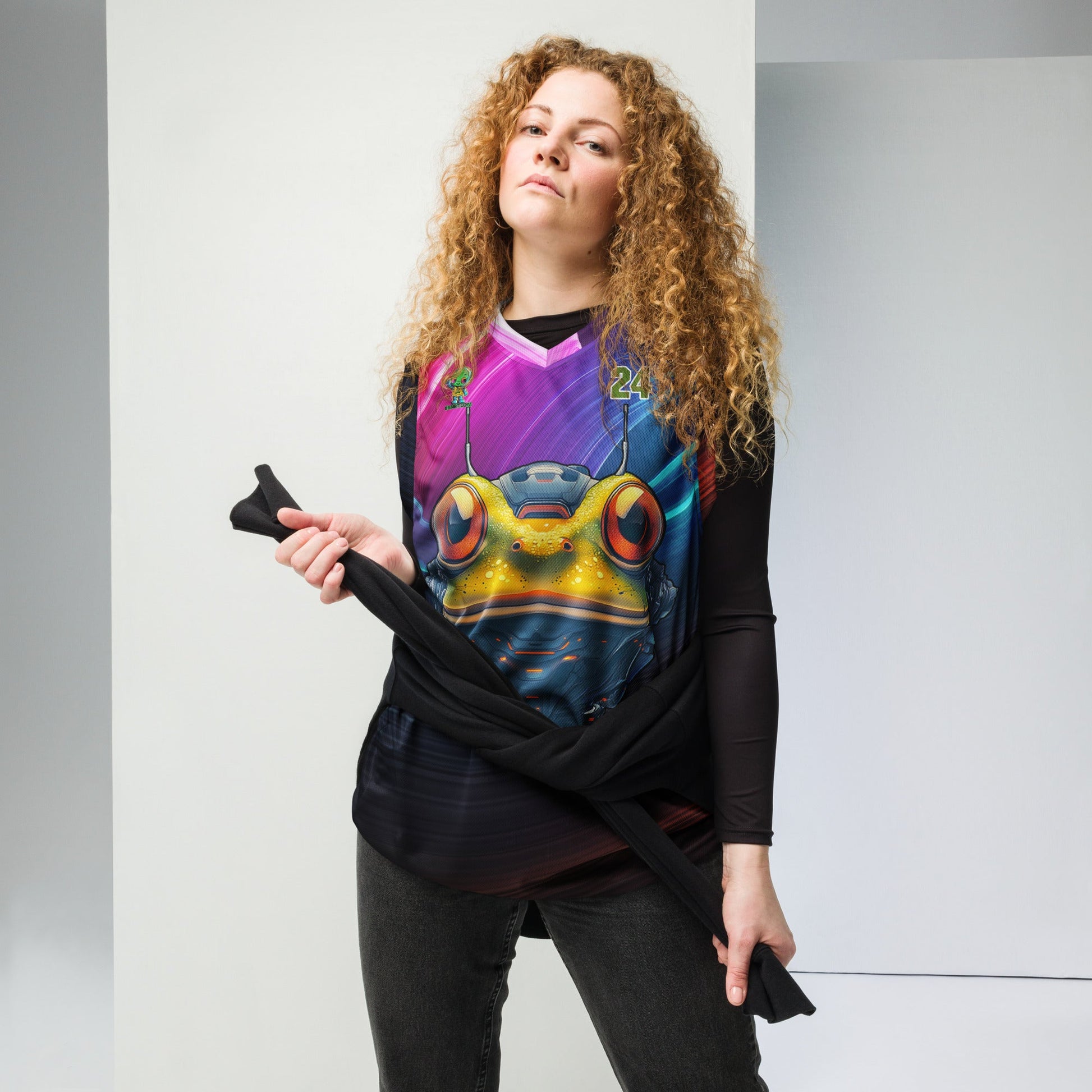 Techno Toad - Recycled unisex basketball jersey - BBairt