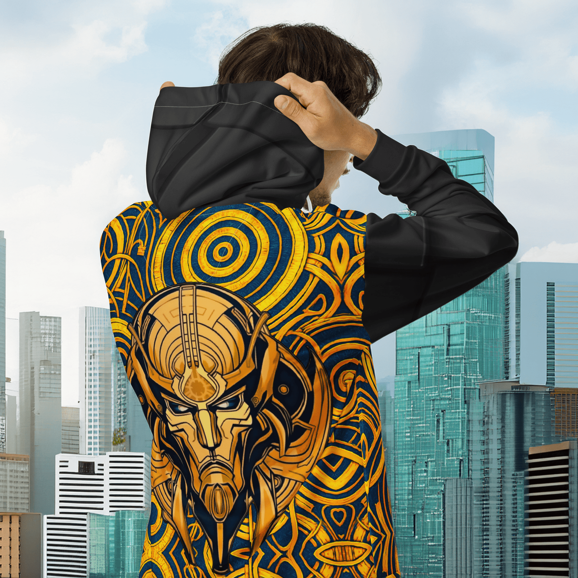 The Mask of Compassion: Landon - Unisex All - Over Print Zip Hoodie - BBairt