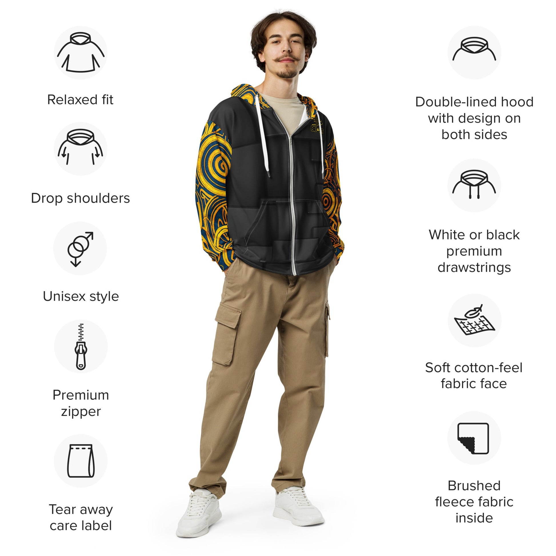 The Mask of Valor: Kara - Unisex All - Over Print Zip Hoodie - BBairt