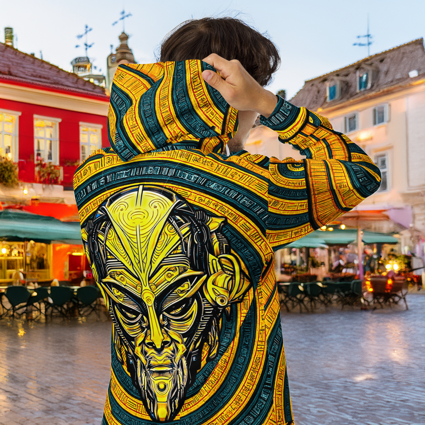 The Mask of Wisdom: Alden - Unisex All - Over Print Zip Hoodie - BBairt