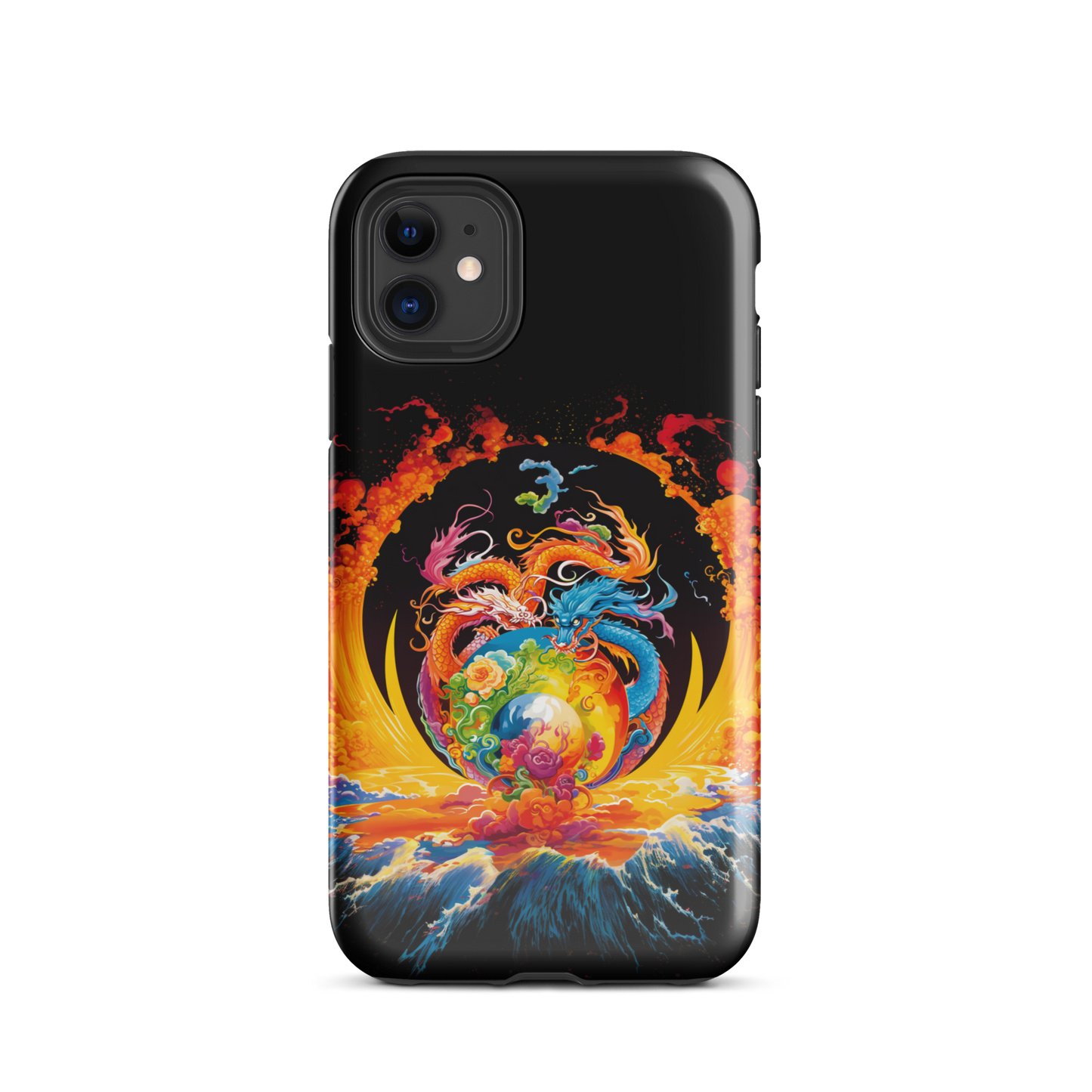 Eternal Harmony: Dual Dragon iPhone Case