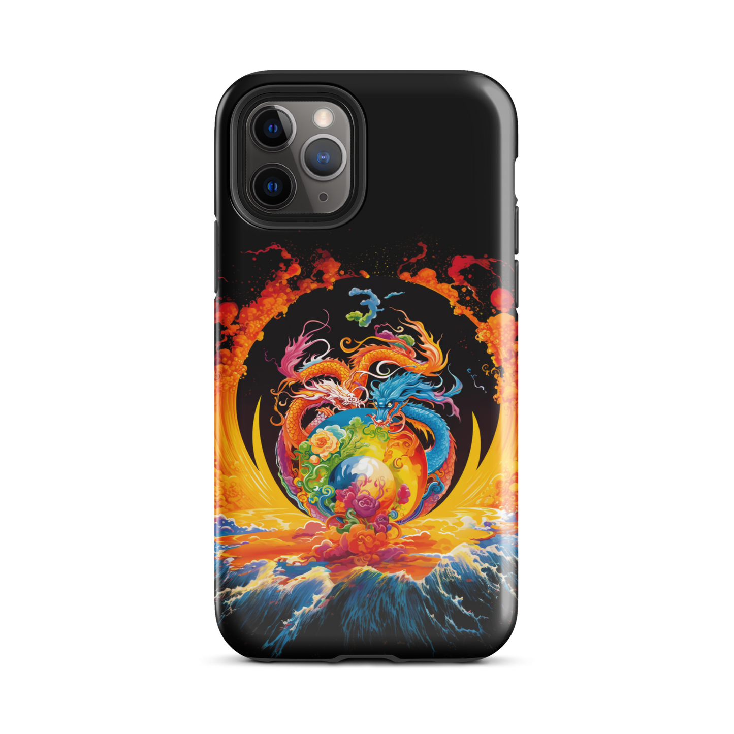 Eternal Harmony: Dual Dragon iPhone Case