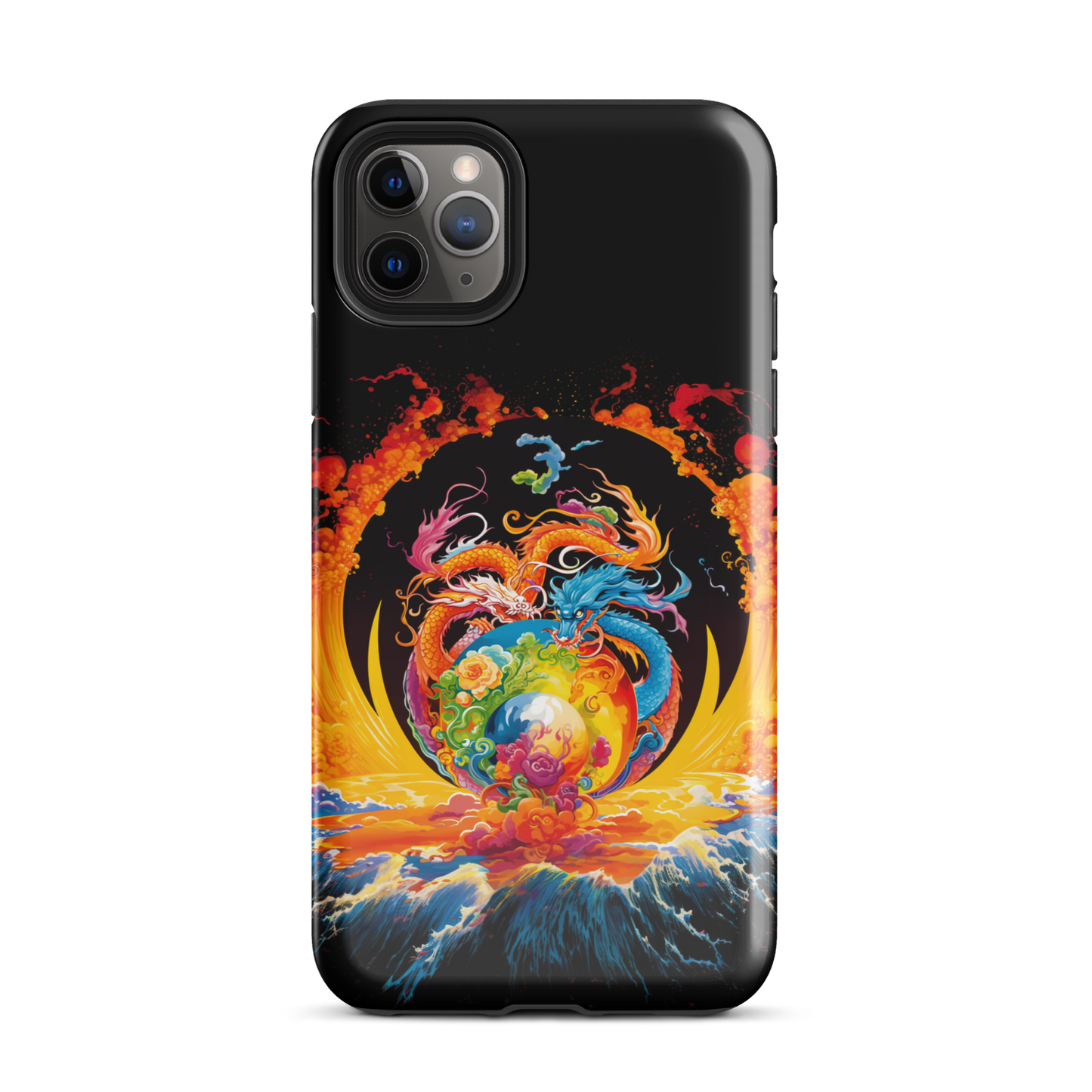 Eternal Harmony: Dual Dragon iPhone Case