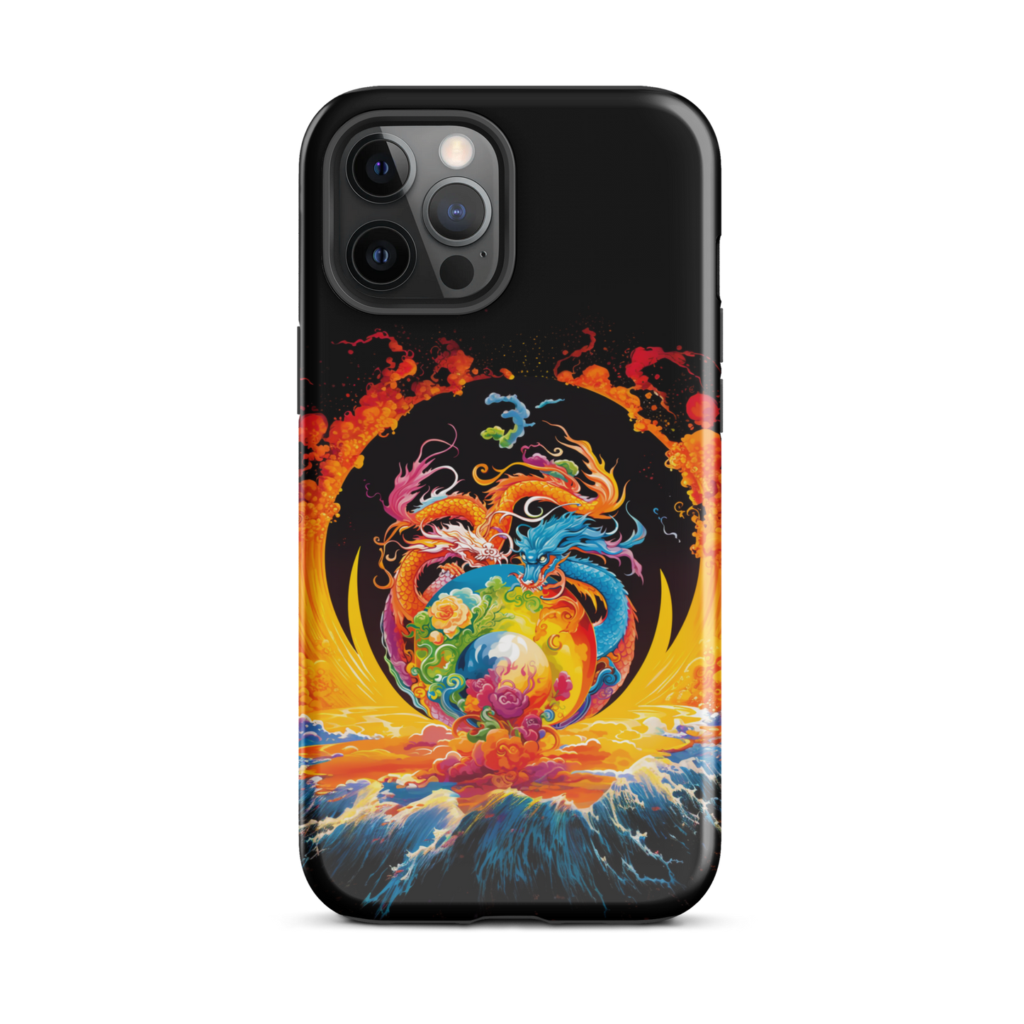 Eternal Harmony: Dual Dragon iPhone Case