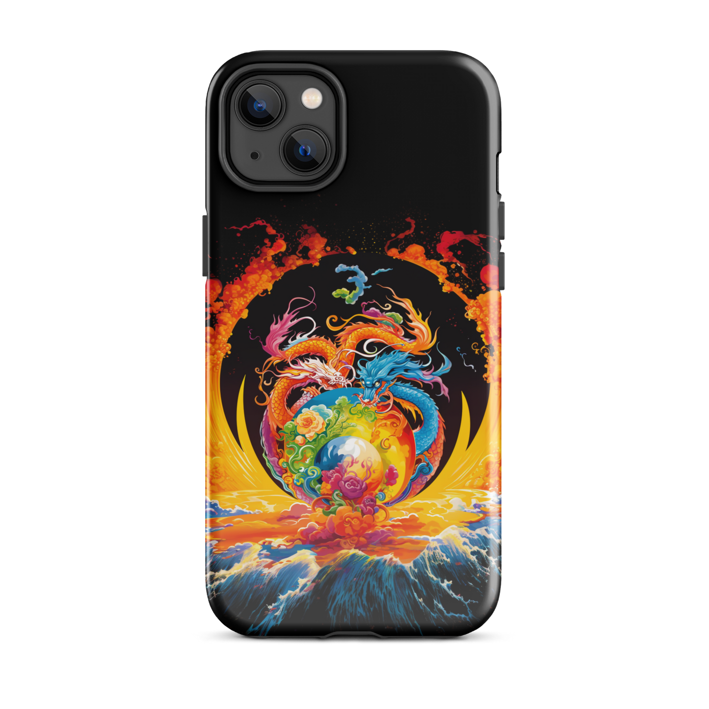 Eternal Harmony: Dual Dragon iPhone Case