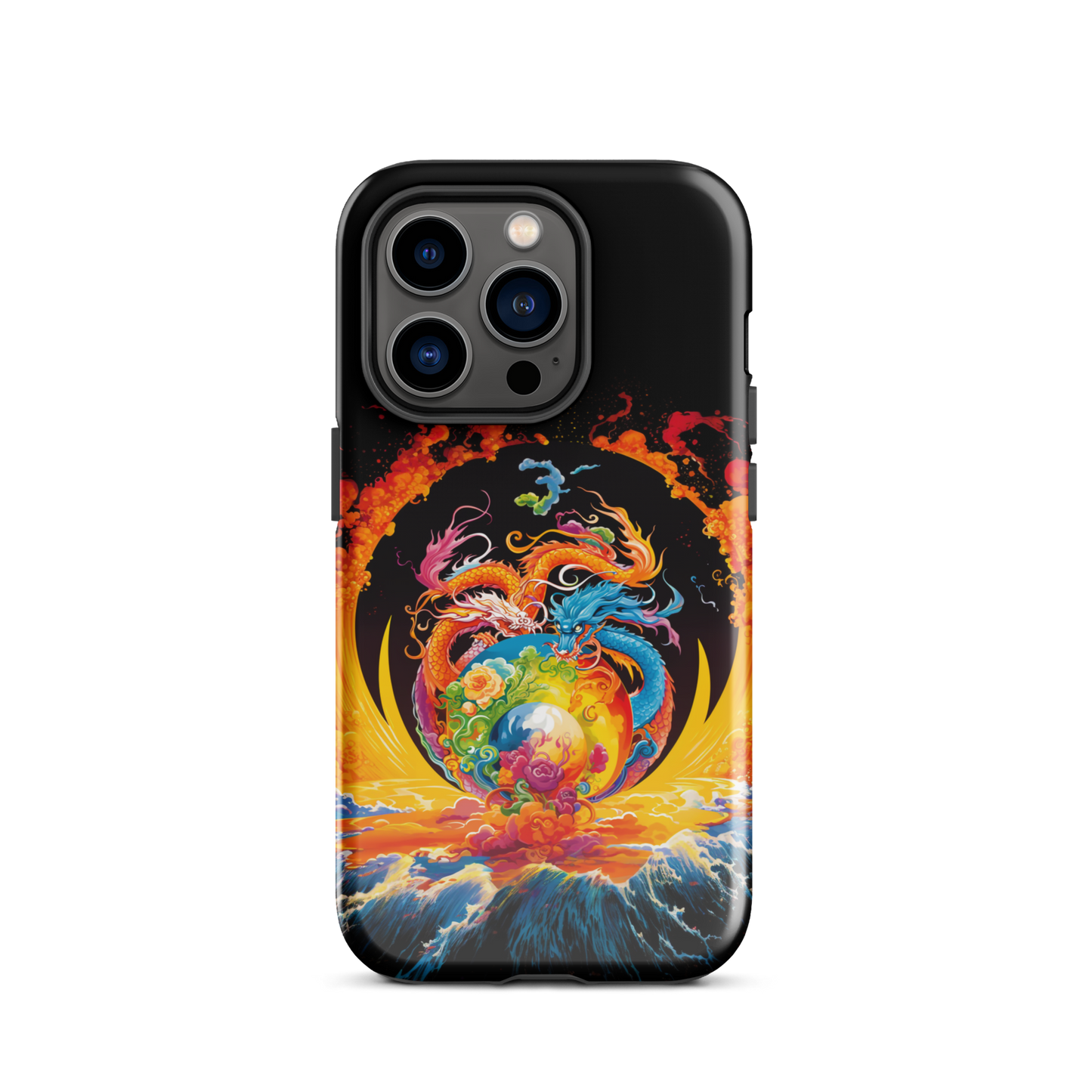 Eternal Harmony: Dual Dragon iPhone Case