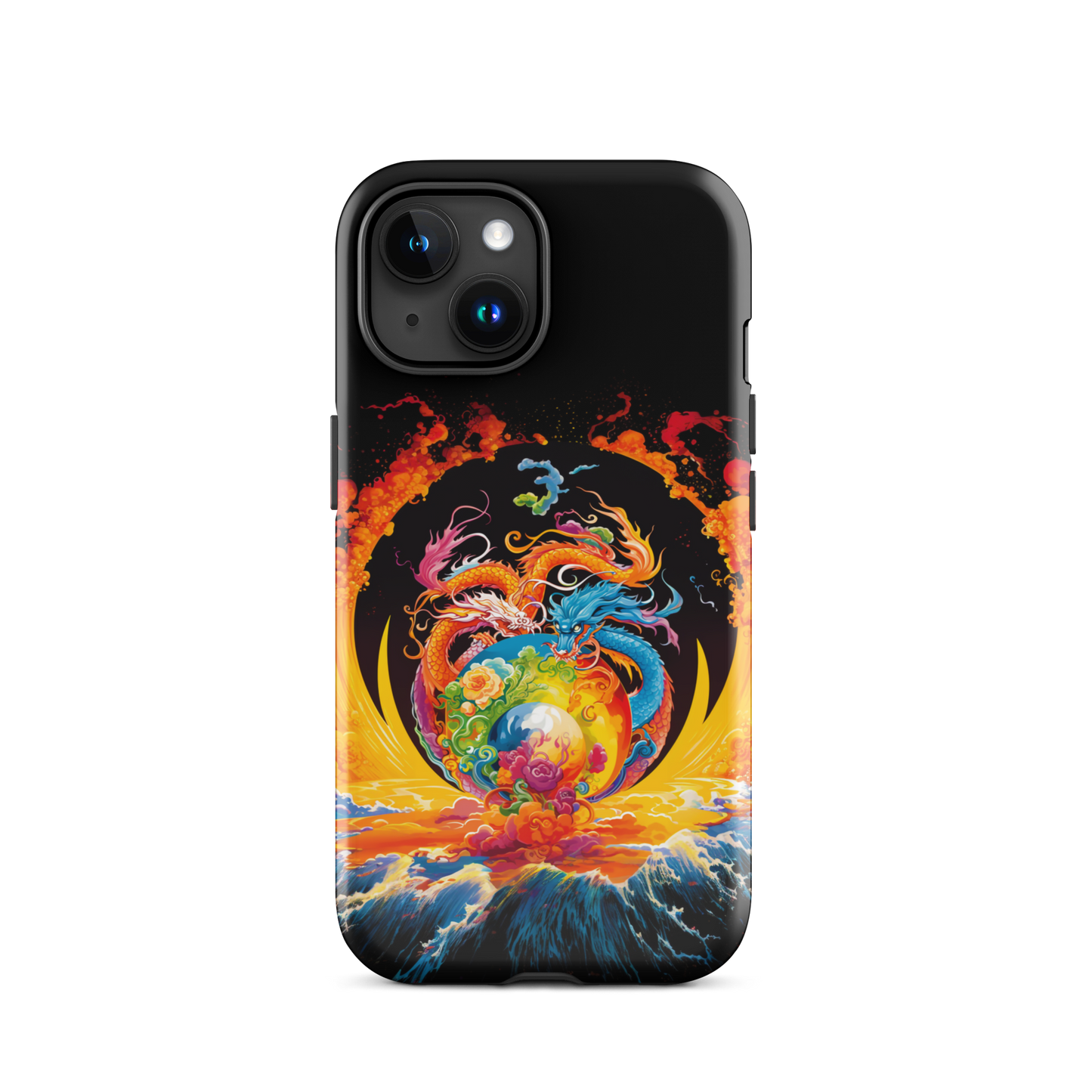 Eternal Harmony: Dual Dragon iPhone Case