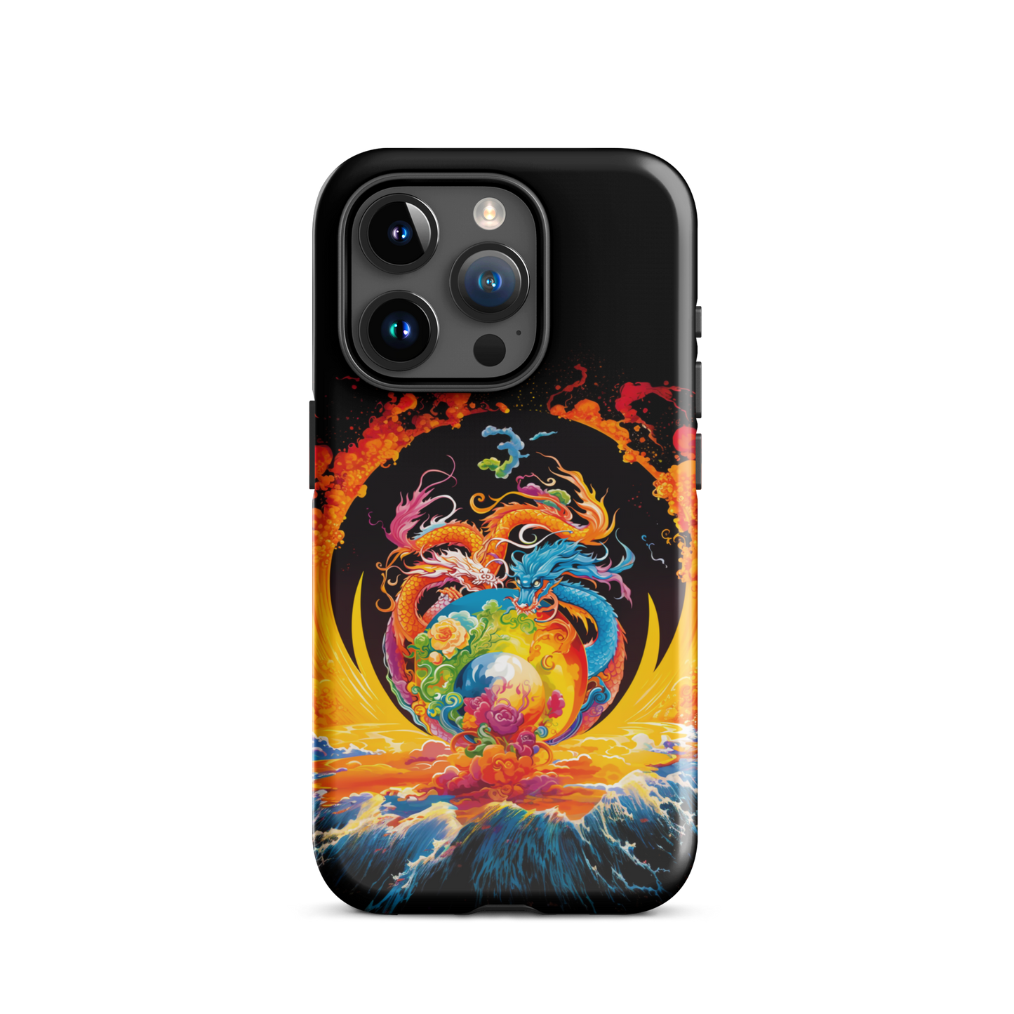 Eternal Harmony: Dual Dragon iPhone Case