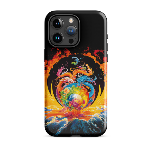 Eternal Harmony: Dual Dragon iPhone Case