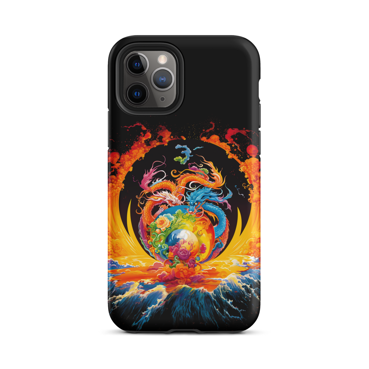 Eternal Harmony: Dual Dragon iPhone Case